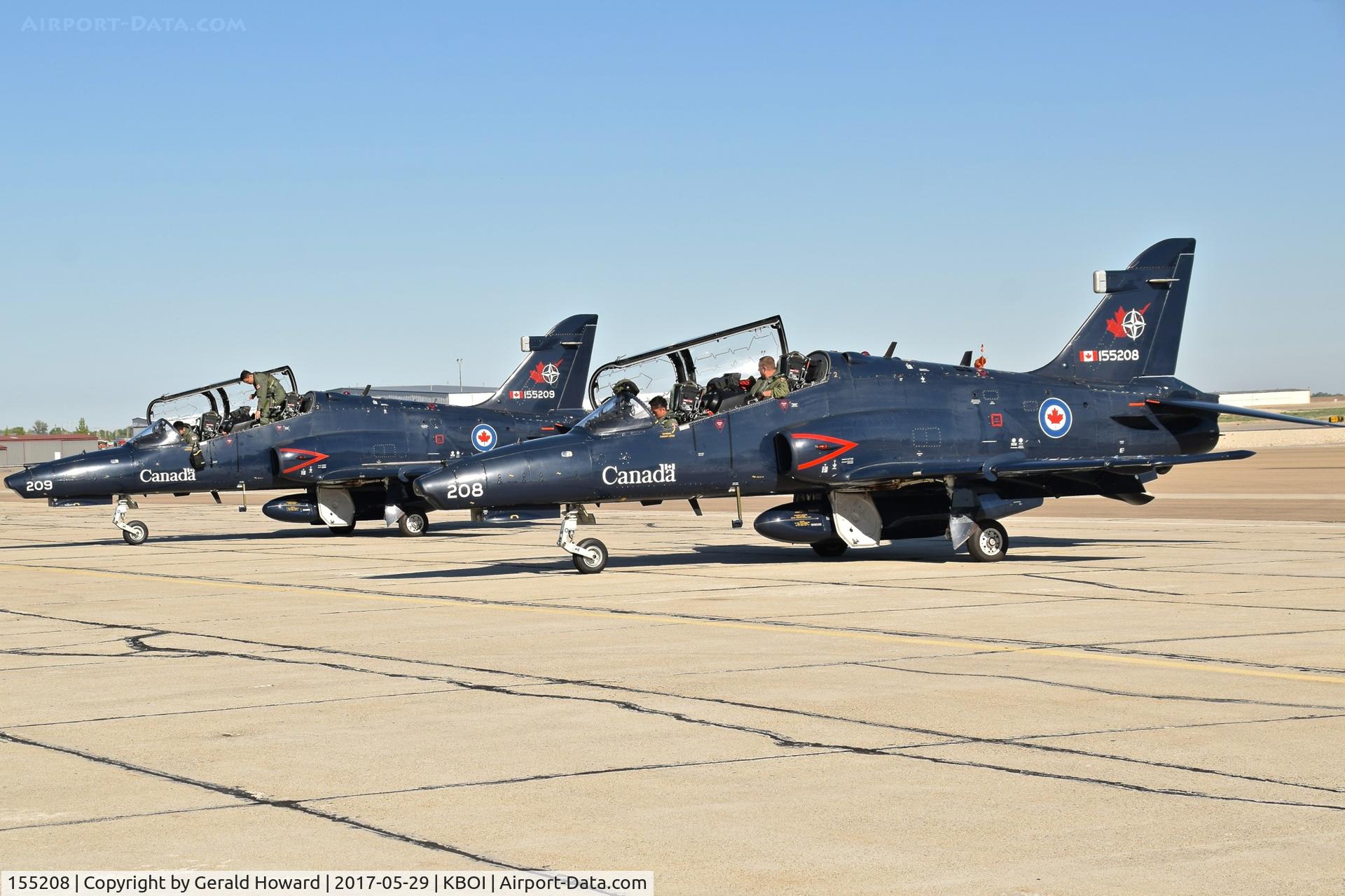 155208, 2000 BAE Systems CT-155 Hawk C/N IT016/702, Parked along side 155209 on the south GA ramp. No.2 CFFTS, Moose Jaw, Saskatchewan, Canada.