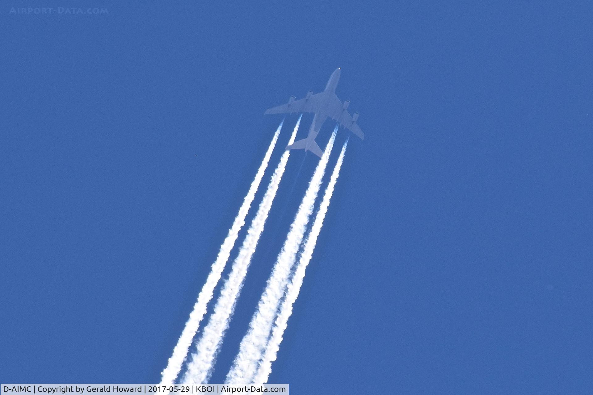 D-AIMC, 2010 Airbus A380-841 C/N 044, Over BOI at 40,000 feet. Lufthansa Flight 454, FRA to SFO
