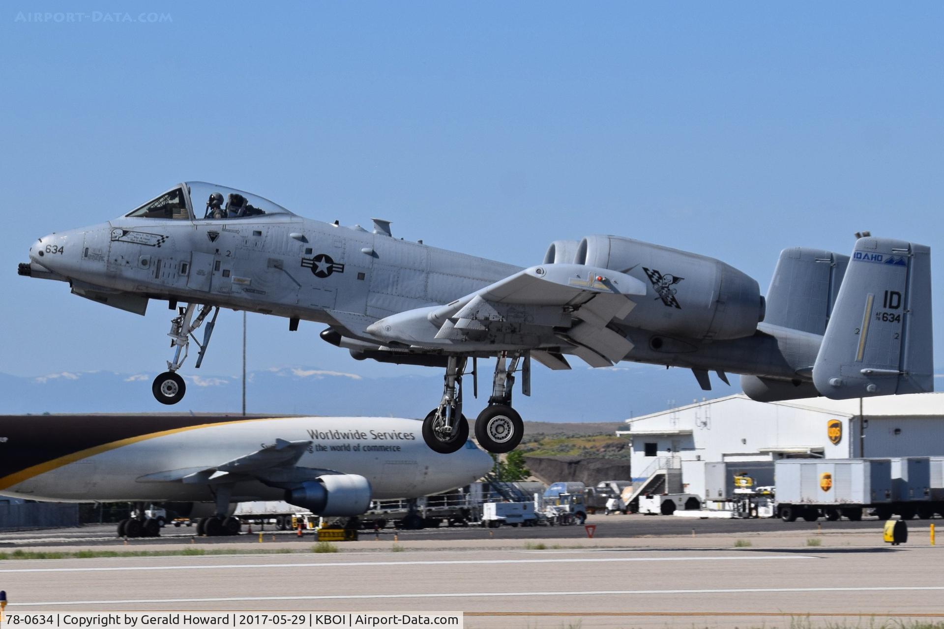 78-0634, 1978 Fairchild Republic A-10C Thunderbolt II C/N A10-0254, Landing RWY 10R. 190th Fighter Sq. Idaho ANG.