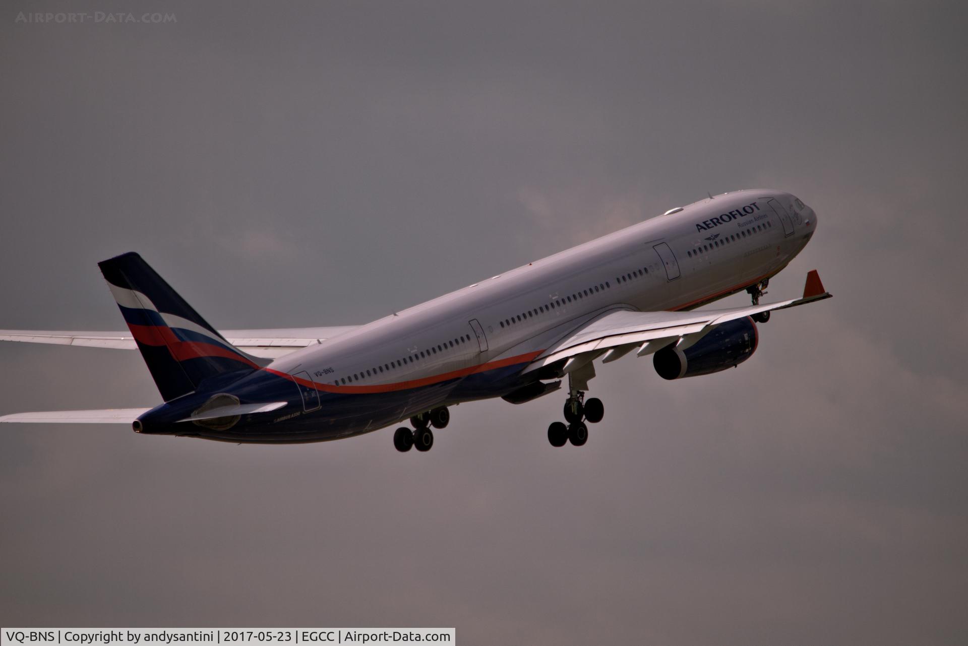 VQ-BNS, 2011 Airbus A330-343X C/N 1264, just took off from [man egcc uk]