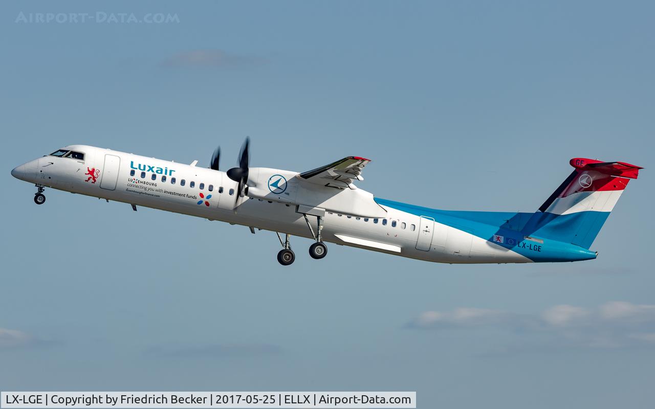 LX-LGE, 2009 De Havilland Canada DHC-8-402Q Dash 8 C/N 4284, departure via RW06