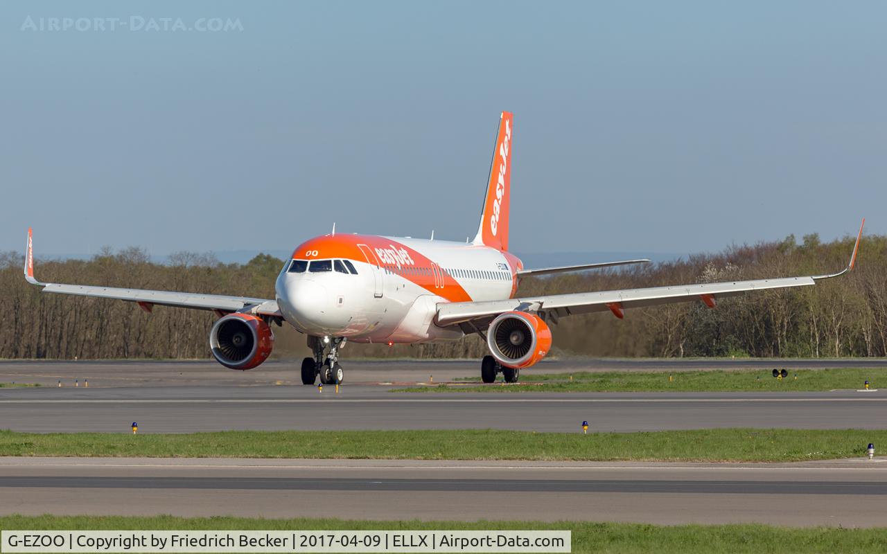 G-EZOO, 2015 Airbus A320-214 C/N 6606, taxying to the gate