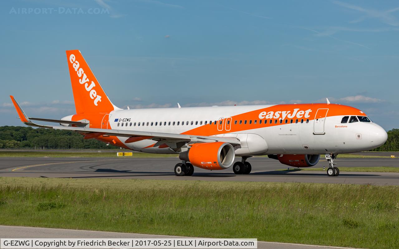 G-EZWG, 2012 Airbus A320-214 C/N 5318, taxying to the active