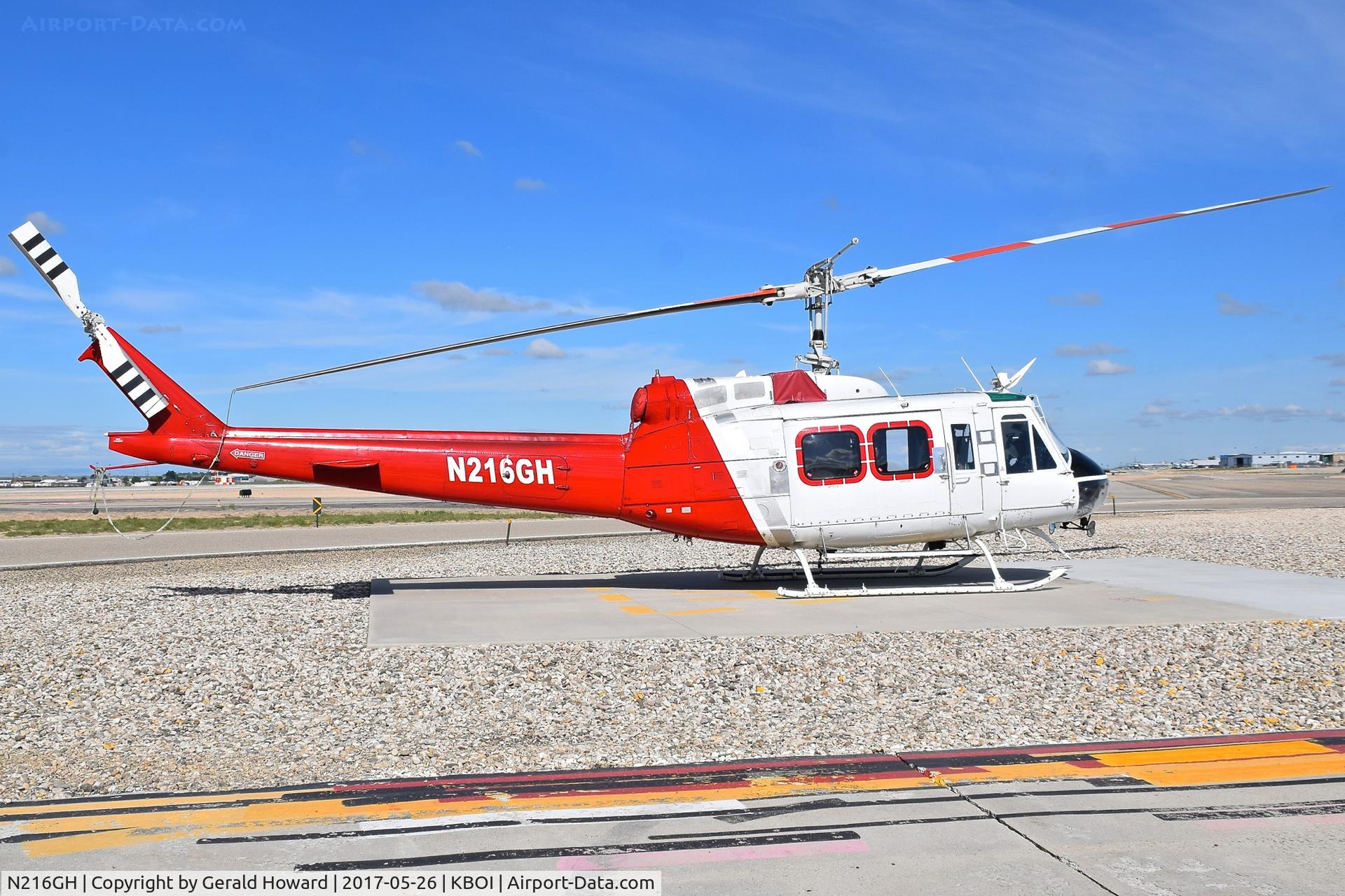 N216GH, 1969 Bell 205A-1++ C/N 30036, Parked on U. S. Forest Service heli pad.