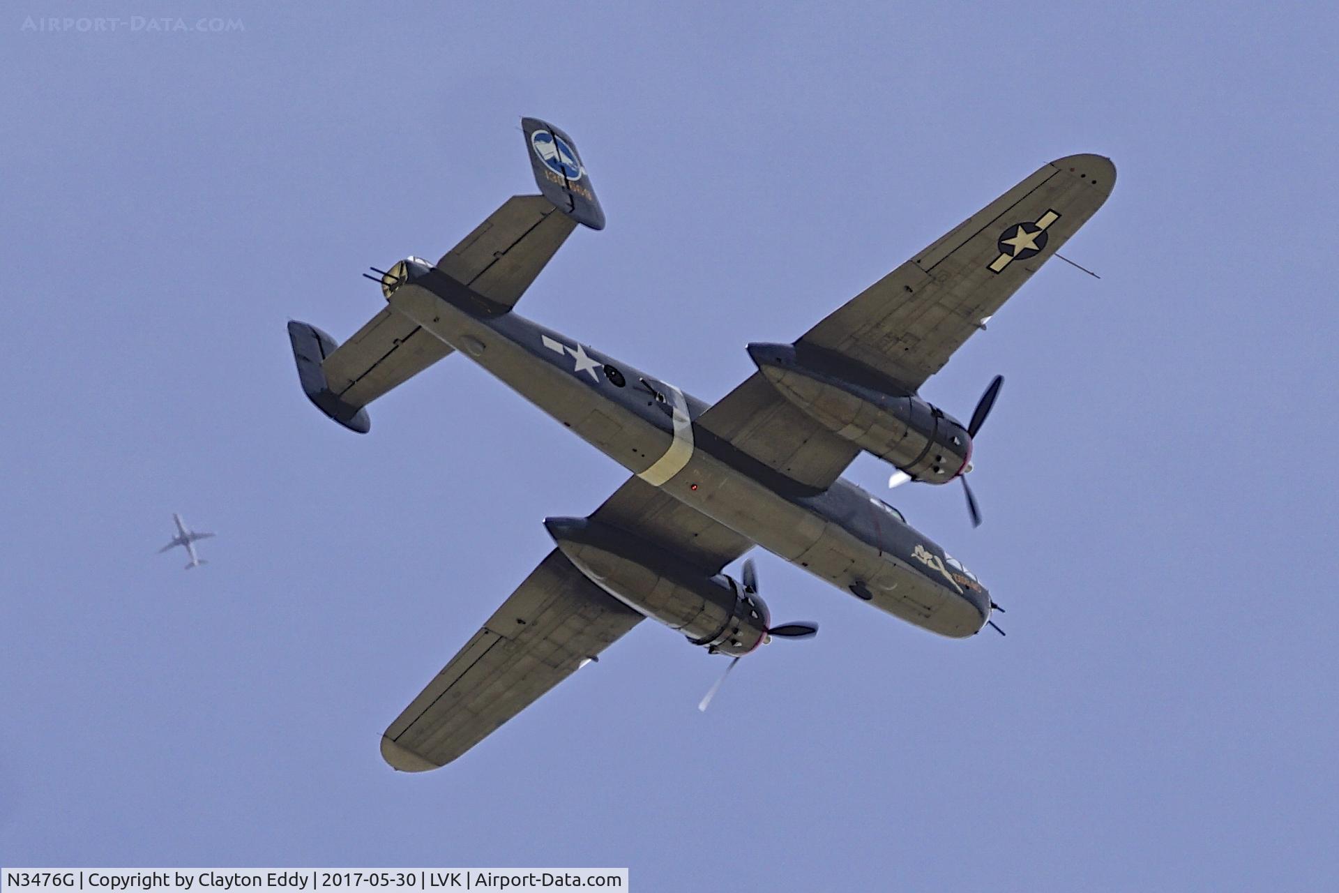 N3476G, 1944 North American B-25J Mitchell C/N 108-33257, Livermore Airport California 2017.