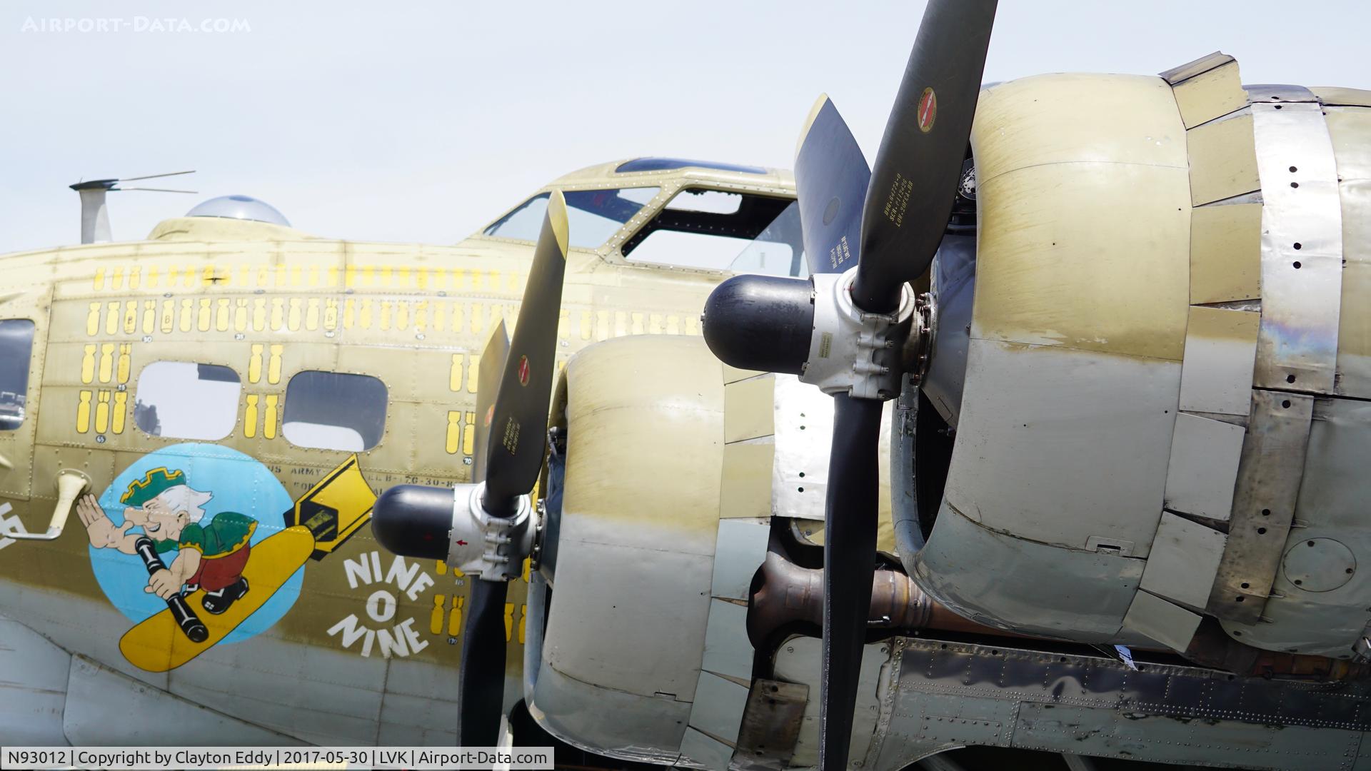 N93012, 1944 Boeing B-17G-30-BO Flying Fortress C/N 32264, Livermore Airport California 2017.