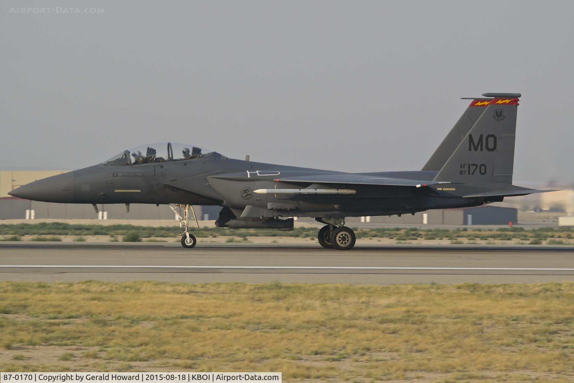 87-0170, 1987 McDonnell Douglas F-15E Strike Eagle C/N 1035/E010, Take off roll on RWY 10R.  389th Fighter Sq. 