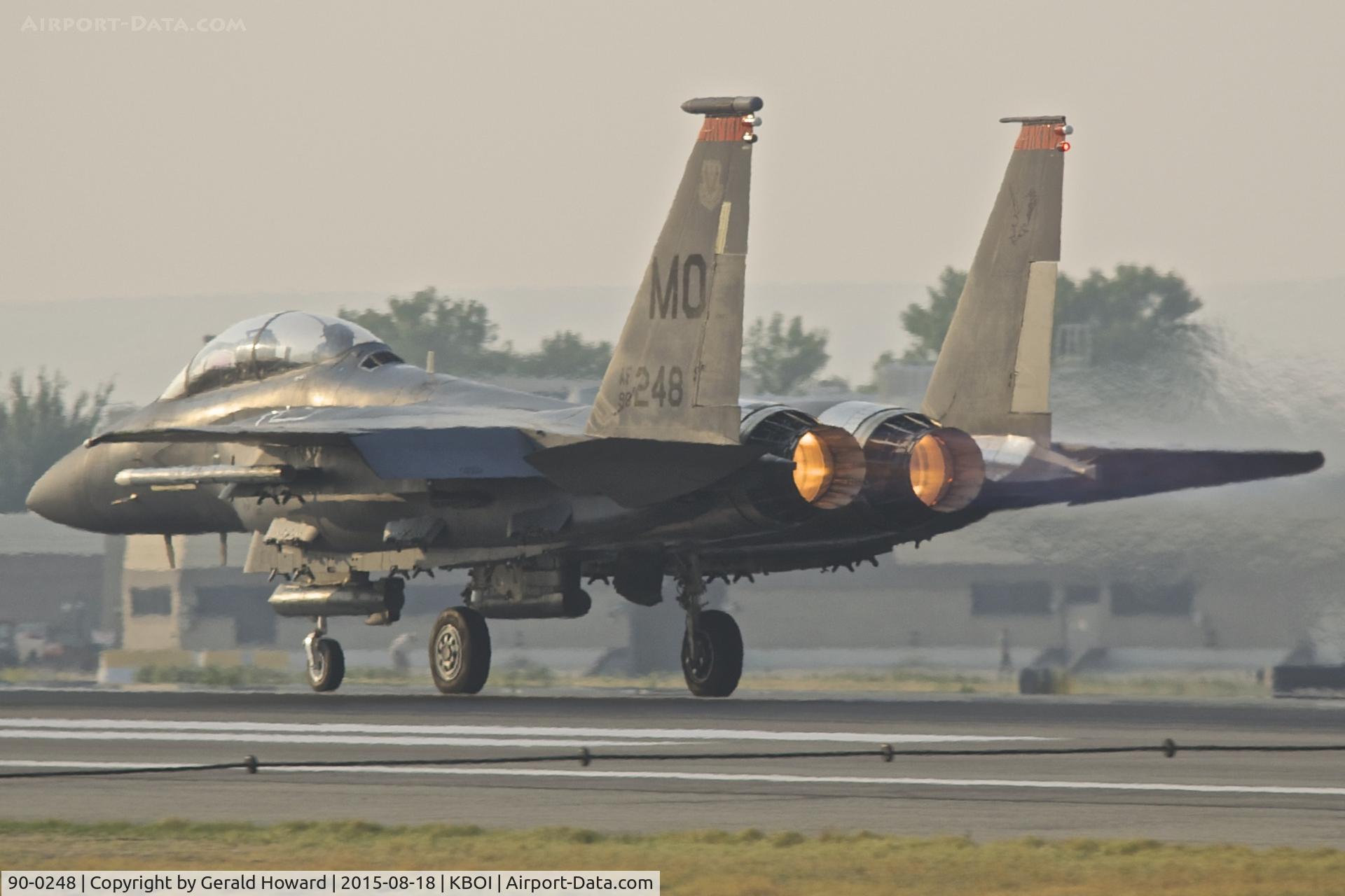 90-0248, 1990 McDonnell Douglas F-15E Strike Eagle C/N 1183/E150, Take off on RWY 10R.  391st Fighter Sq.“Bold Tigers”, 366th Fighter Wing, Mountain Home AFB, Idaho.