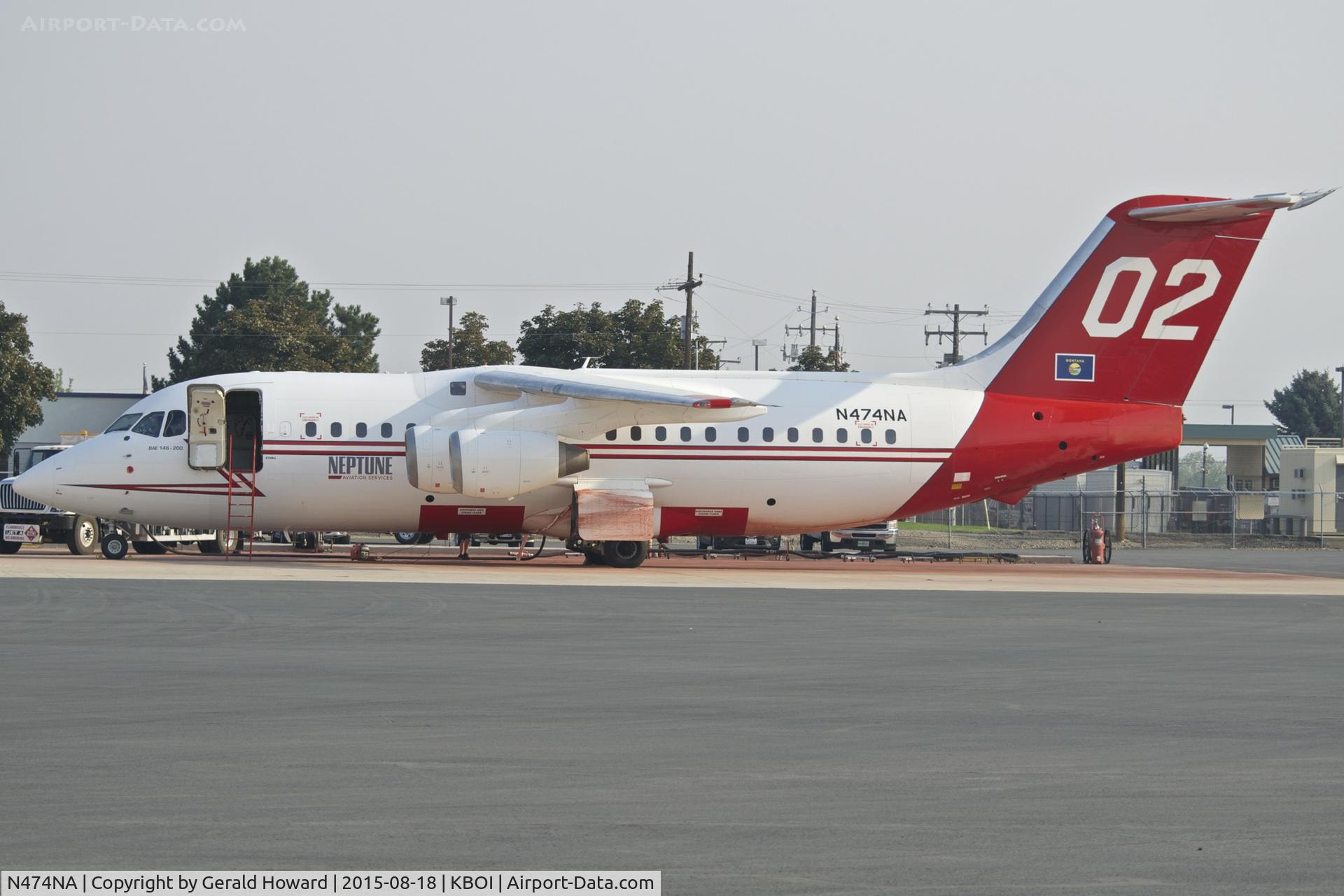 N474NA, British Aerospace BAe.146-200A C/N E2084, Tanker 2 parked on NIFC ramp.