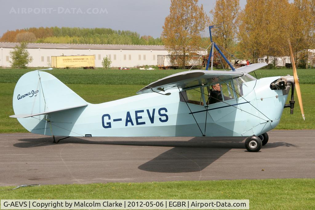 G-AEVS, 1937 Aeronca 100 C/N AB114, Aeronca 100 at Breighton Airfield's May-hem Fly-In. May 6th 2012.