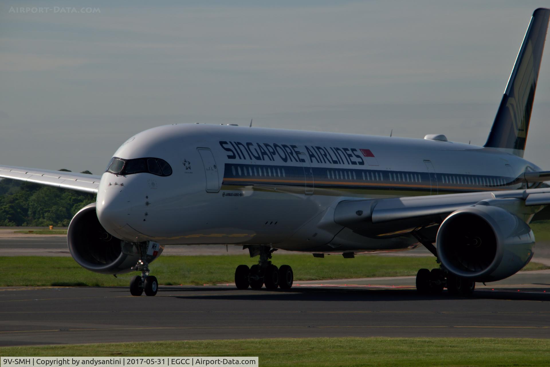 9V-SMH, 2016 Airbus A350-941 C/N 068, left 23R now taxing to its gate/stand