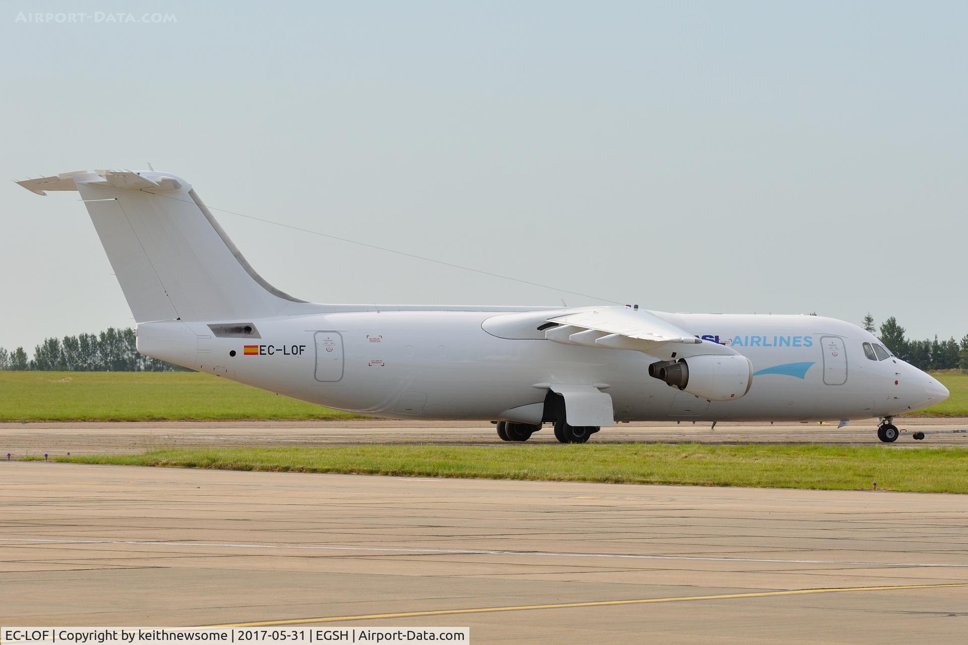 EC-LOF, 1989 British Aerospace BAe.146-300QT Quiet Trader C/N E3150, Removed from paint as ASL Airlines.