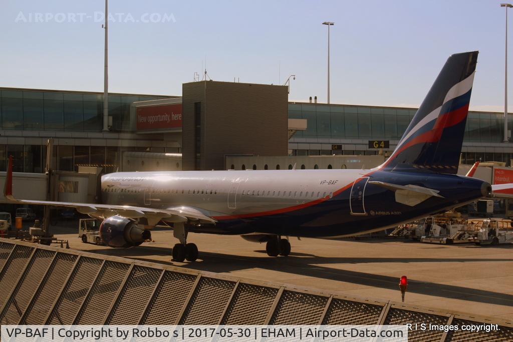 VP-BAF, 2016 Airbus A321-211 C/N 7202, VP-BAF Airbus A321 of Aeroflot seen at Amsterdam Schiphol Airport.