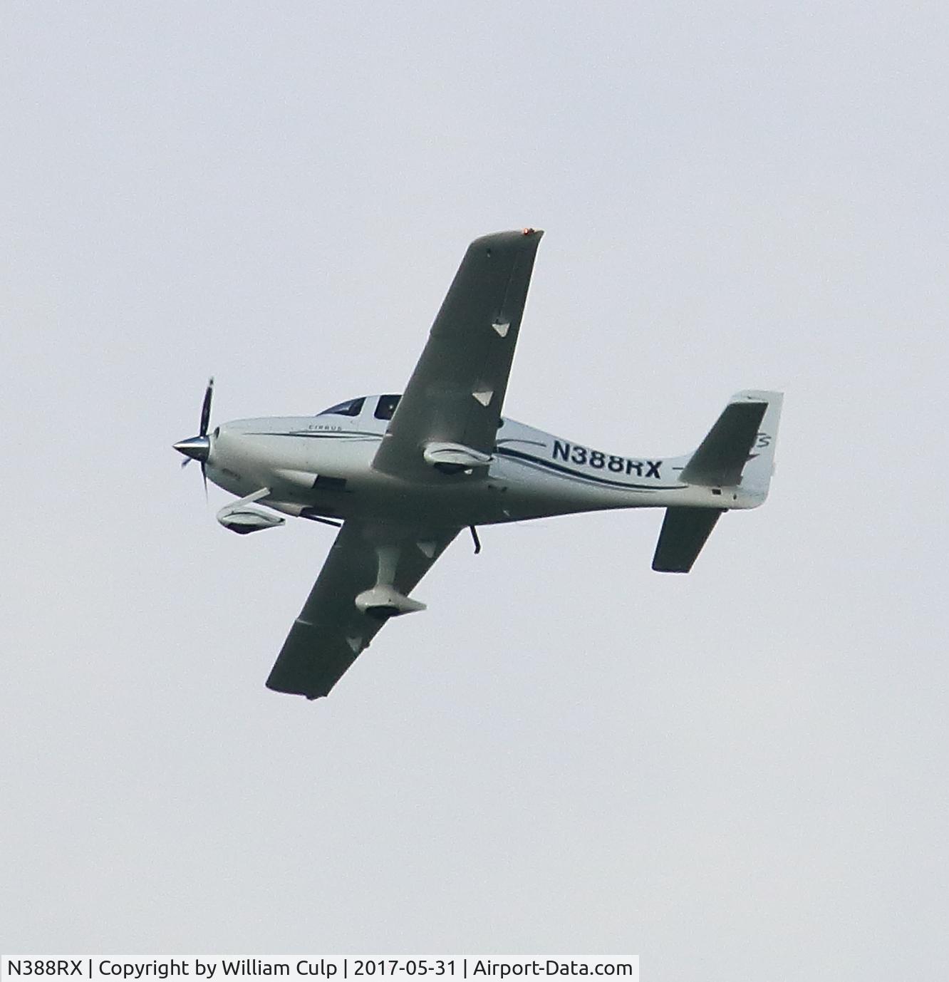 N388RX, 2006 Cirrus SR20 GTS C/N 1631, Seen flying over Peace Valley Park, Doylestown Pa.