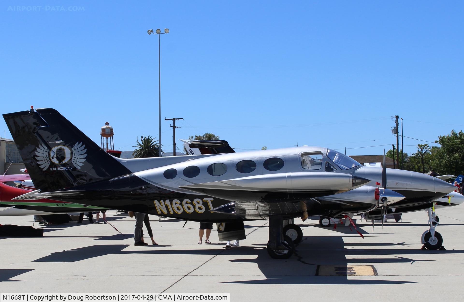 N1668T, 1973 Cessna 414 Chancellor C/N 414-0461, 1973 Cessna 414, two Continental TSIO-520B 310 Hp each, pressurized, tip tanks, at AOPA FLY-IN