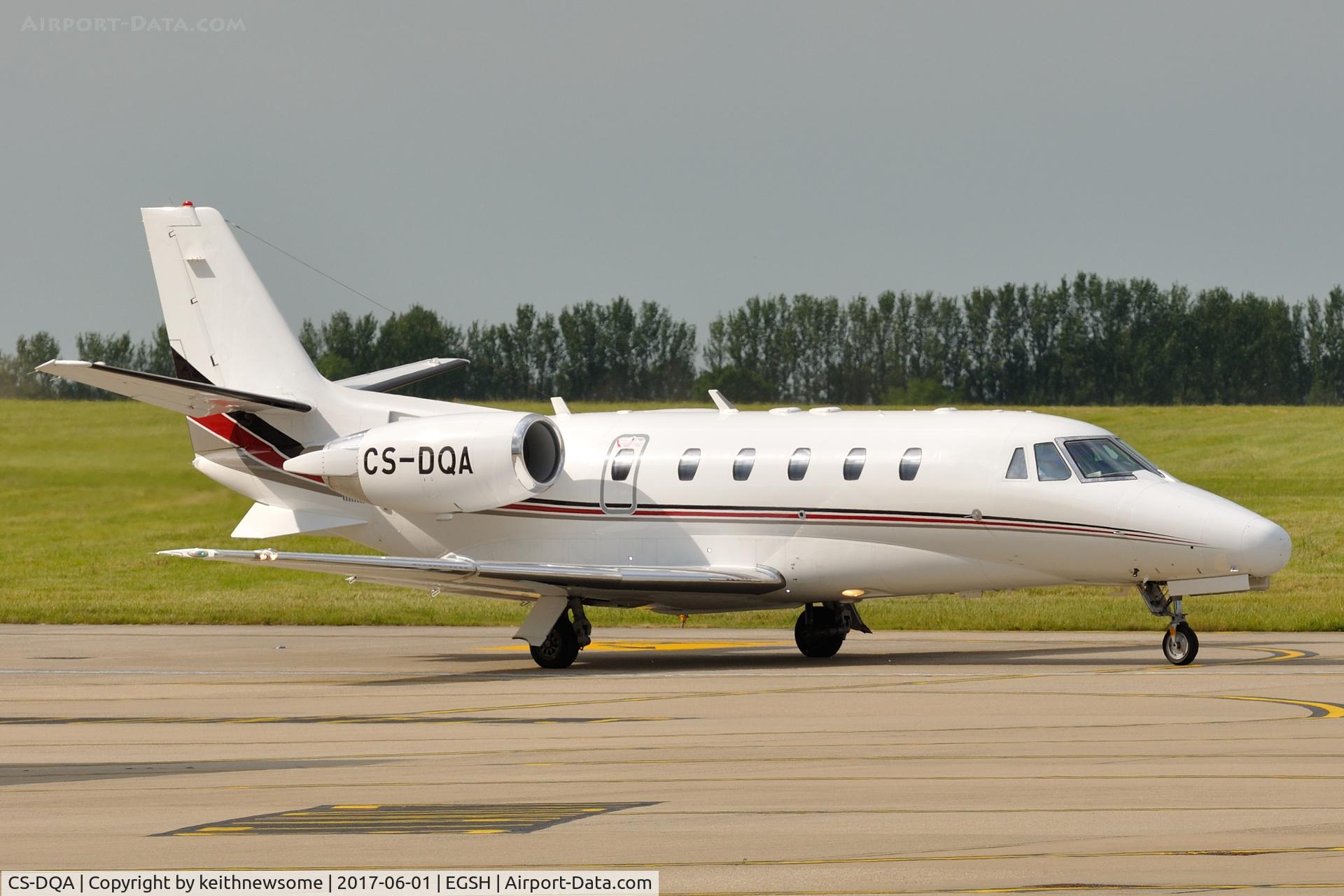 CS-DQA, 2008 Cessna 560XL Citation XLS C/N 560-5798, Leaving Norwich with revised colour scheme.