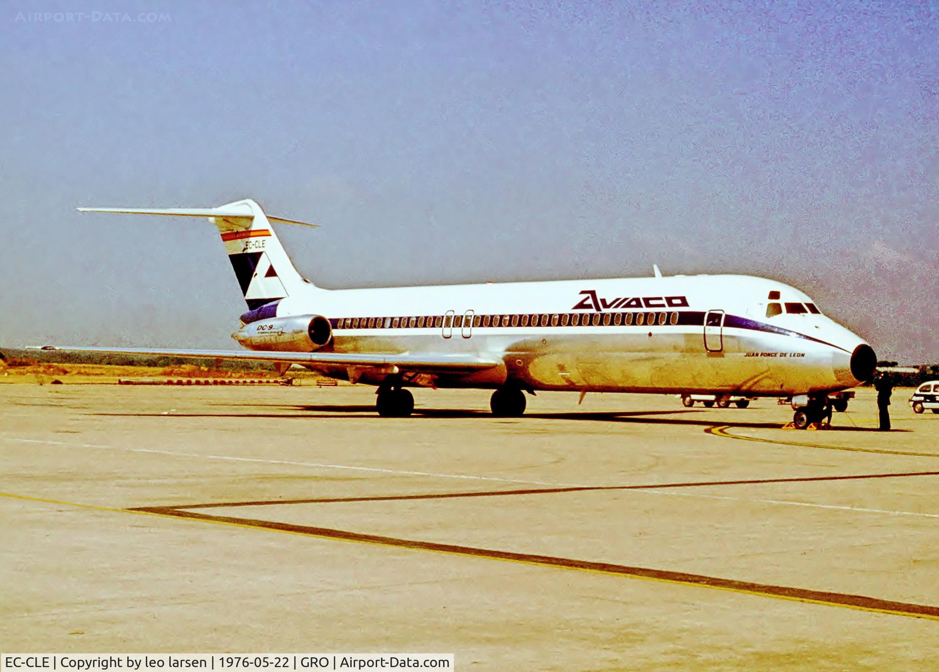 EC-CLE, 1975 McDonnell Douglas DC-9-32 C/N 47678, Girona Spain 22.5.1976
