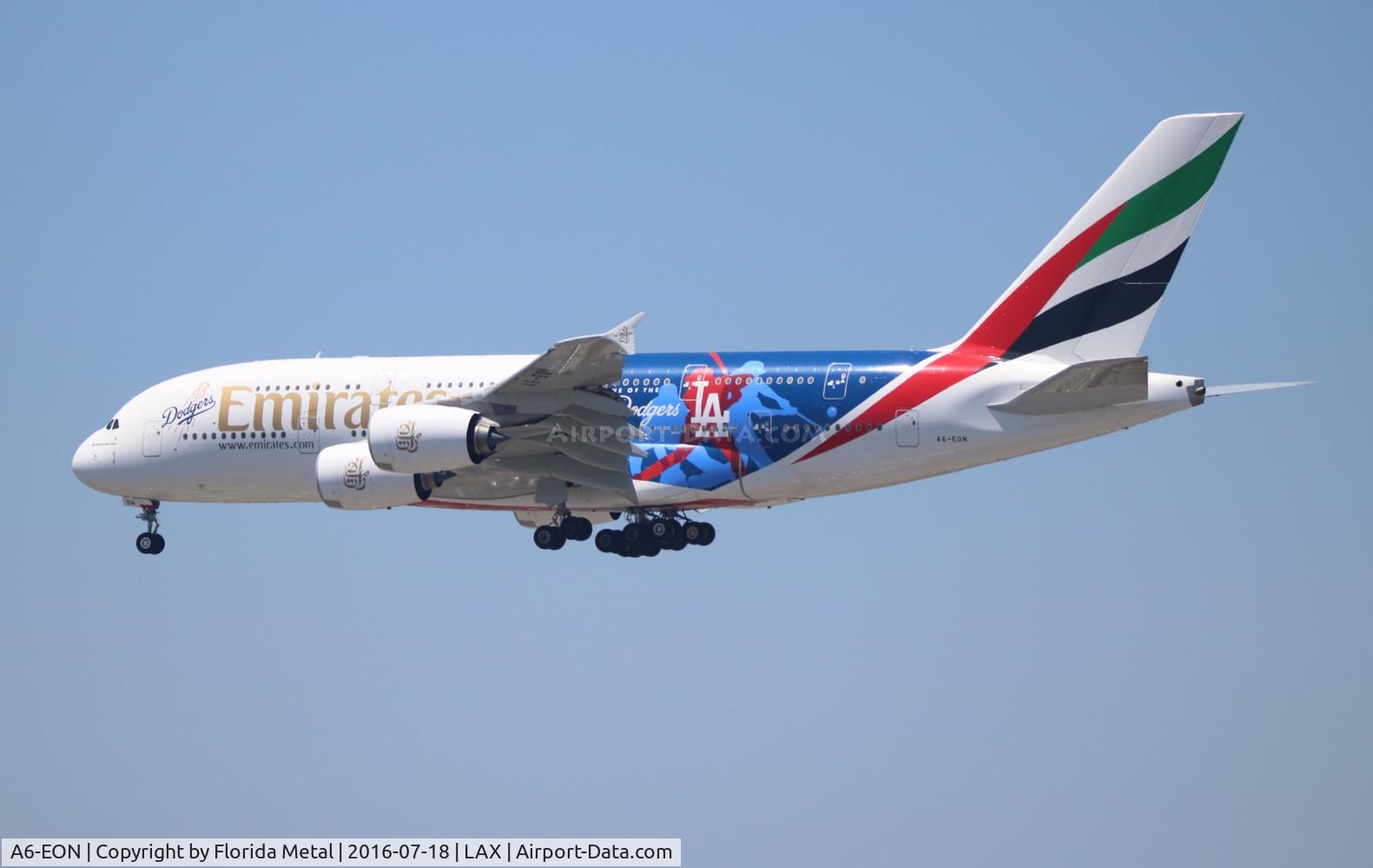 A6-EON, 2015 Airbus A380-861 C/N 188, Emirates LA Dodgers