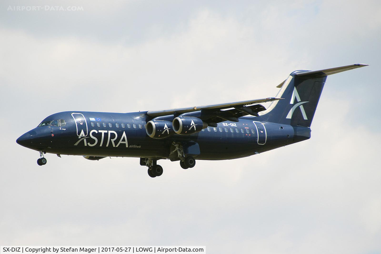 SX-DIZ, 1991 British Aerospace BAe.146-300 C/N E3206, Astra Airlines BAe146-300 @GRZ (new charter from/to Paros)