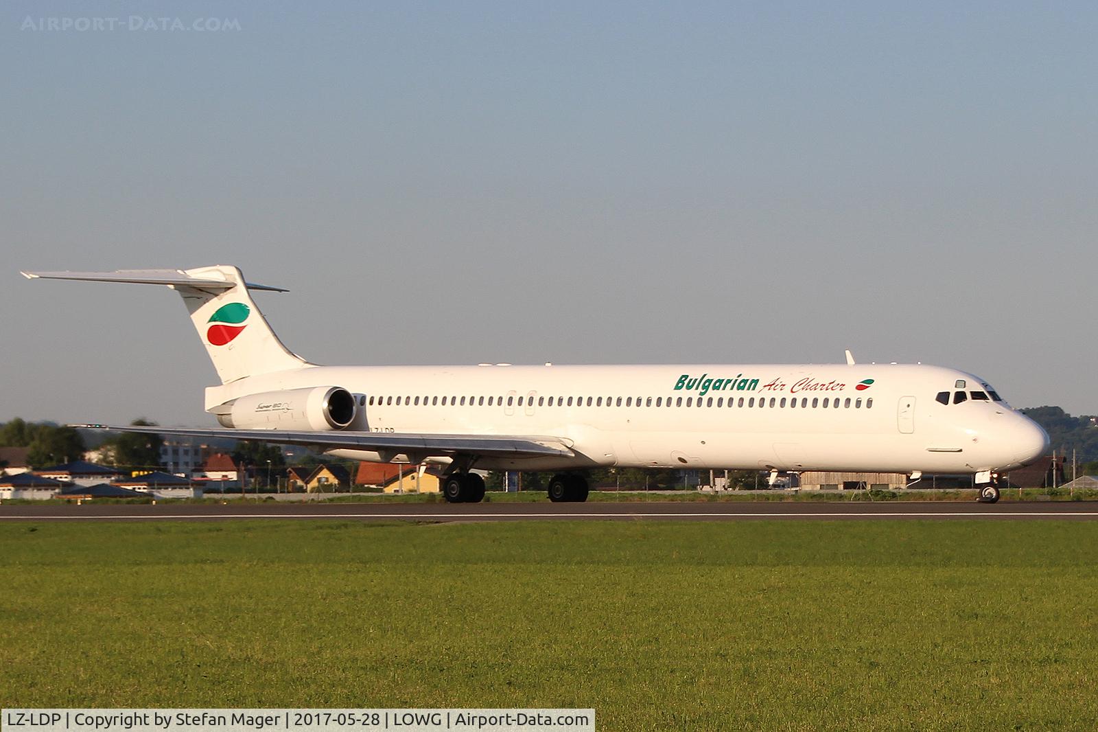 LZ-LDP, 1990 McDonnell Douglas MD-82 (DC-9-82) C/N 49973, Bulgarian Air Charter MD-82 @GRZ (for Mistral Air from/to Bari)