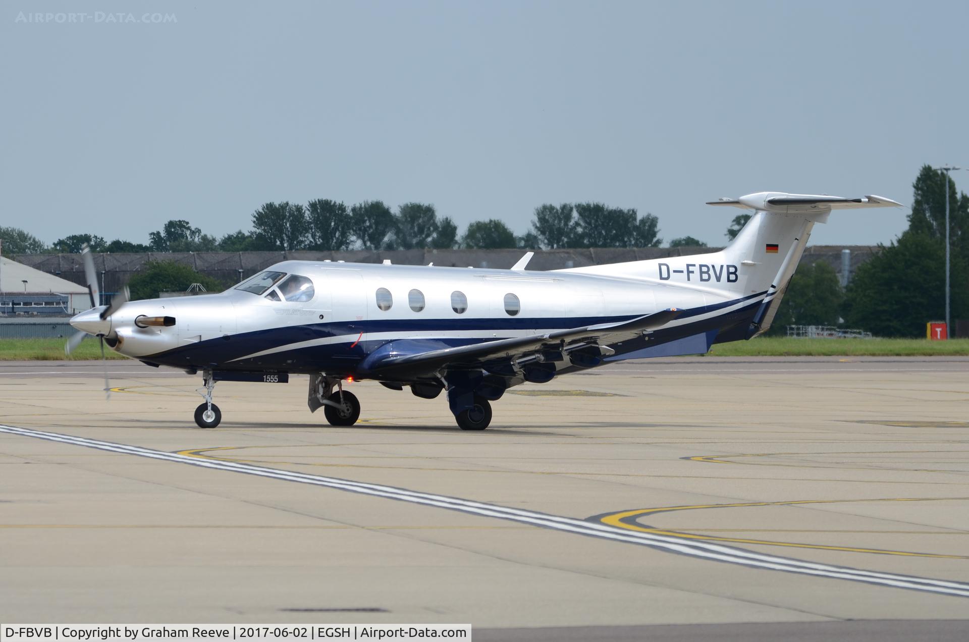 D-FBVB, 2015 Pilatus PC-12/47E C/N 1555, Departing from Norwich.