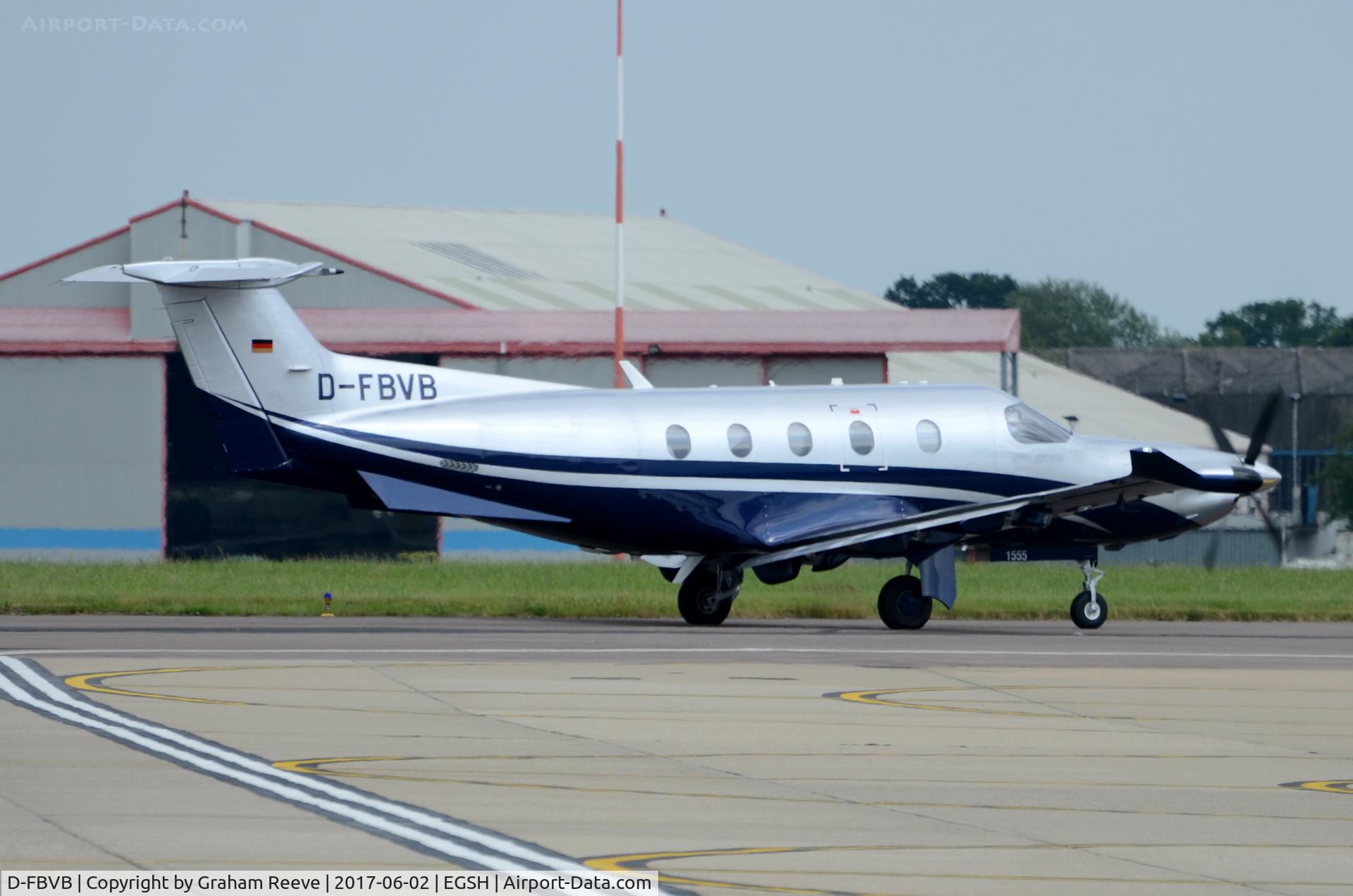 D-FBVB, 2015 Pilatus PC-12/47E C/N 1555, Departing from Norwich.