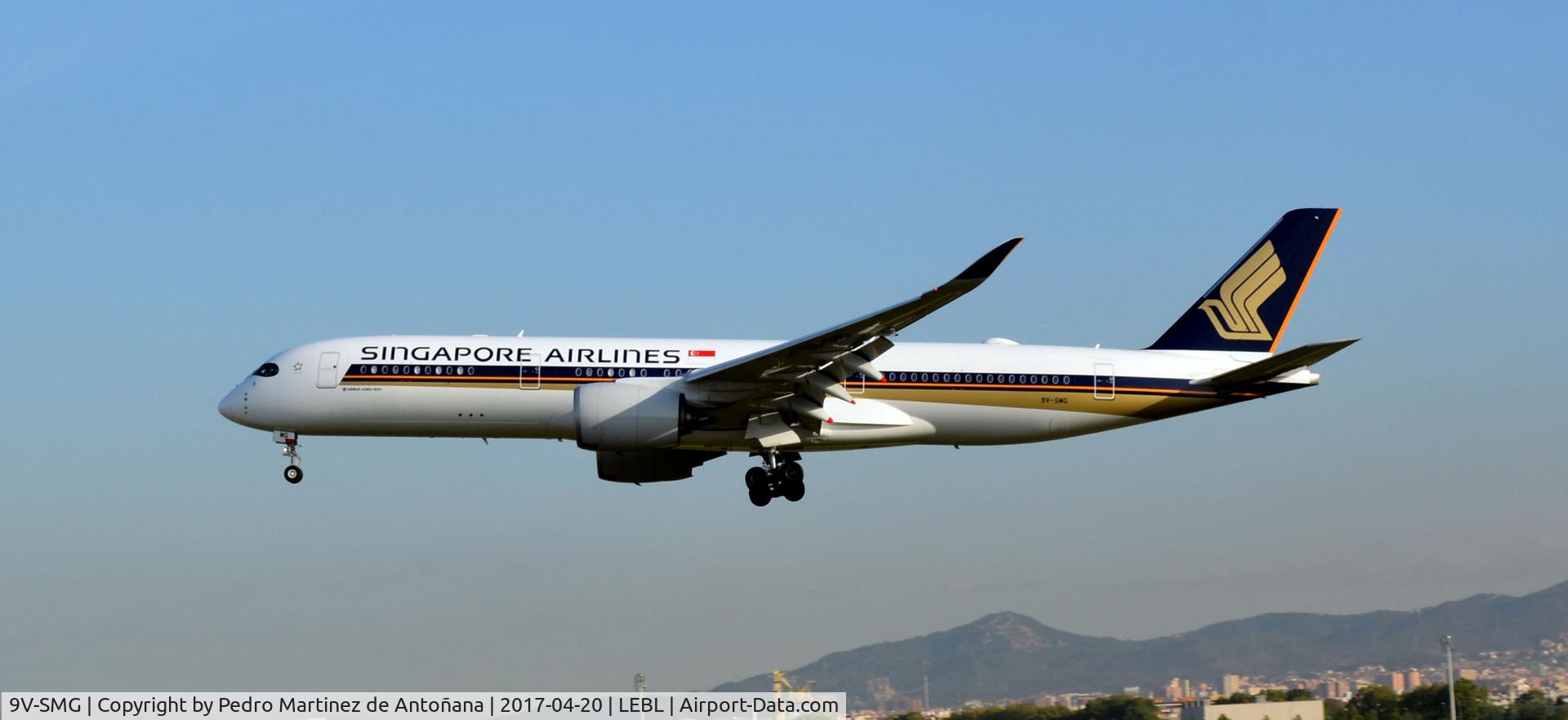 9V-SMG, 2016 Airbus A350-941 C/N 062, El Prat  -  Barcelona  -  España