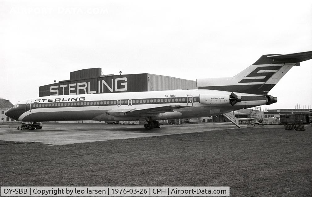 OY-SBB, 1973 Boeing 727-2J7 C/N 20707, Copenhagen 2.3.1976