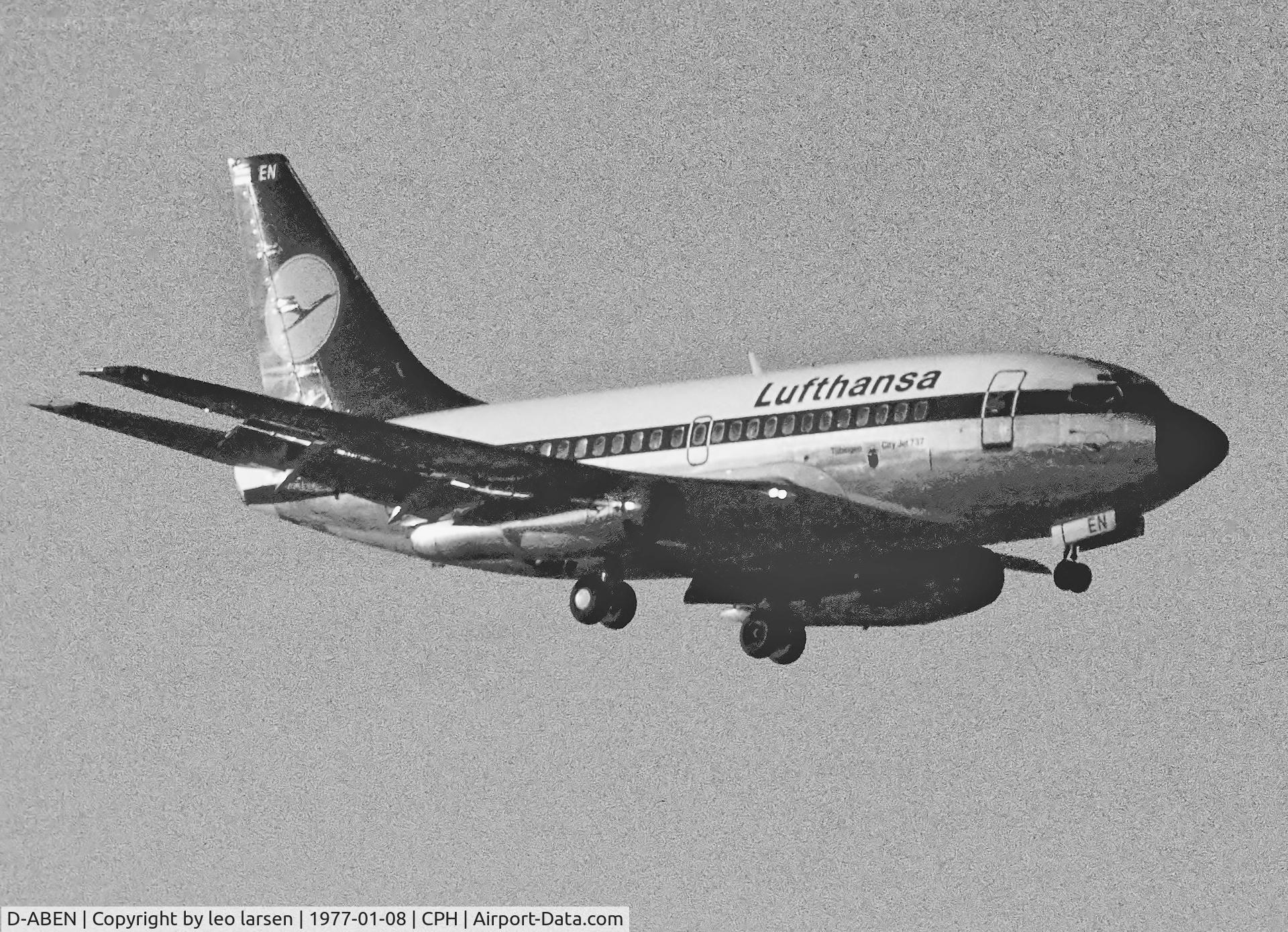 D-ABEN, 1968 Boeing 737-130 C/N 19024, Copenhagen 8.1.1977