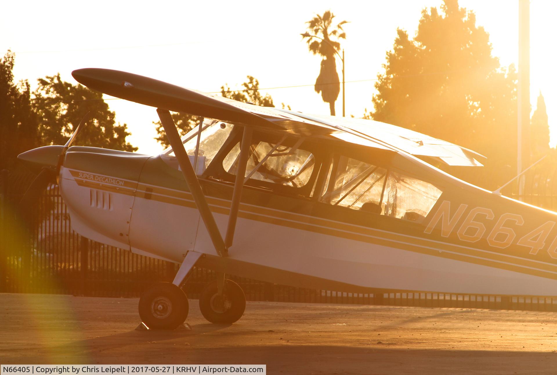 N66405, 1996 American Champion 8KCAB Decathlon C/N 783-96, San Carlos Flight Center (San Carlos, CA) 1996 American Champion 8KCAB parked on the ramp at Reid Hillview during sunset.