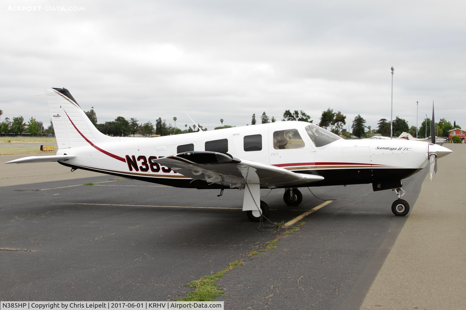 N385HP, 2007 Piper PA-32R-301T Turbo Saratoga C/N 3257467, Toneman Aircraft Corp. (Lancaster, CA) 2007 Piper Saratoga parked on the transient ramp at Reid Hillview Airport, San Jose, CA.