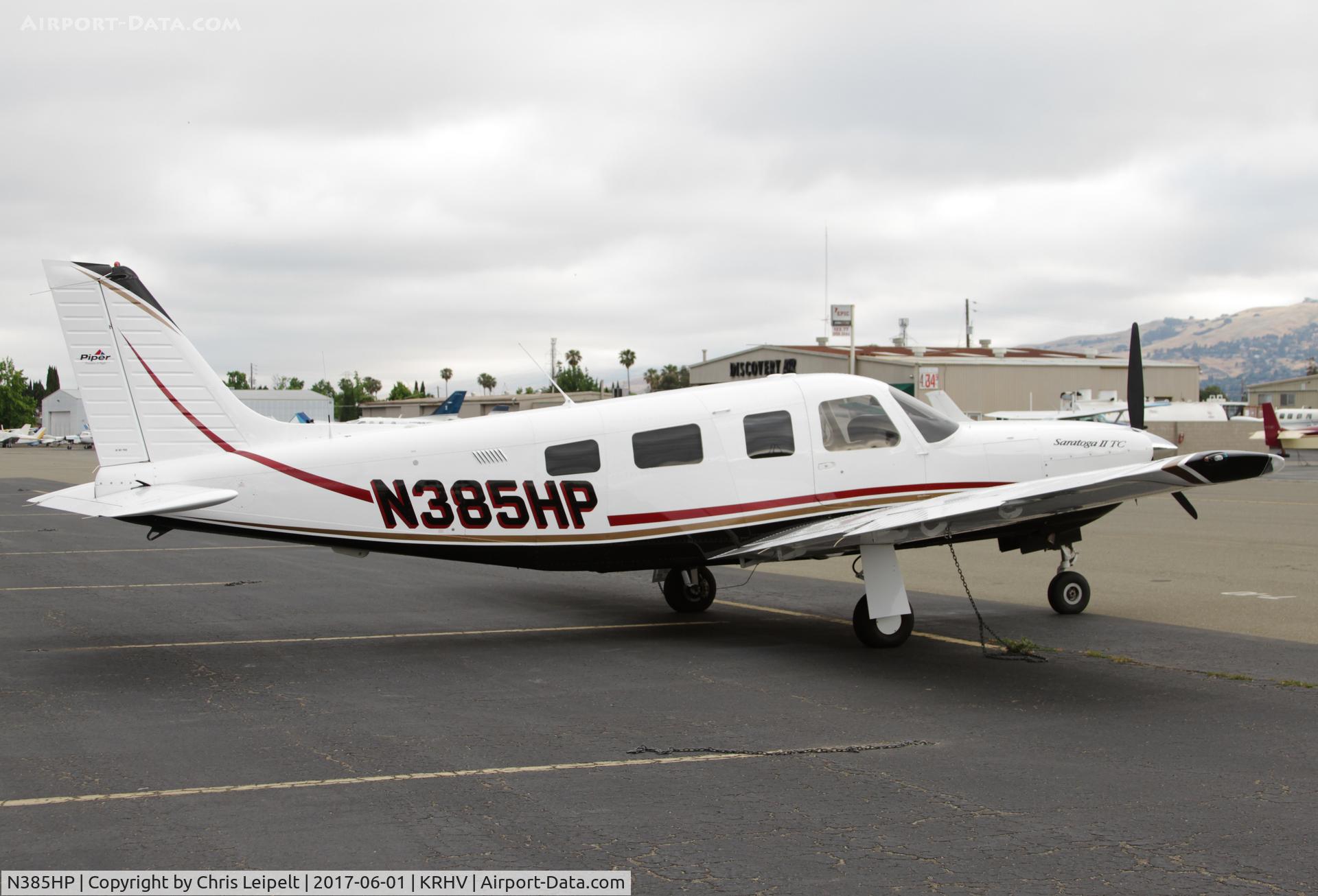 N385HP, 2007 Piper PA-32R-301T Turbo Saratoga C/N 3257467, Toneman Aircraft Corp. (Lancaster, CA) 2007 Piper Saratoga parked on the transient ramp at Reid Hillview Airport, San Jose, CA.