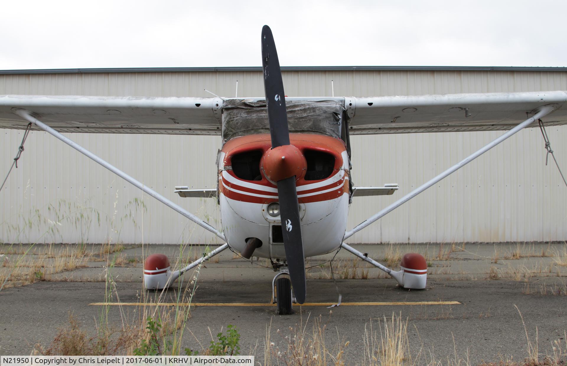 N21950, 1975 Cessna 172M C/N 17264046, Locally based 1975 Cessna 172M rotting on the ramp at Reid Hillview Airport, San Jose, CA.