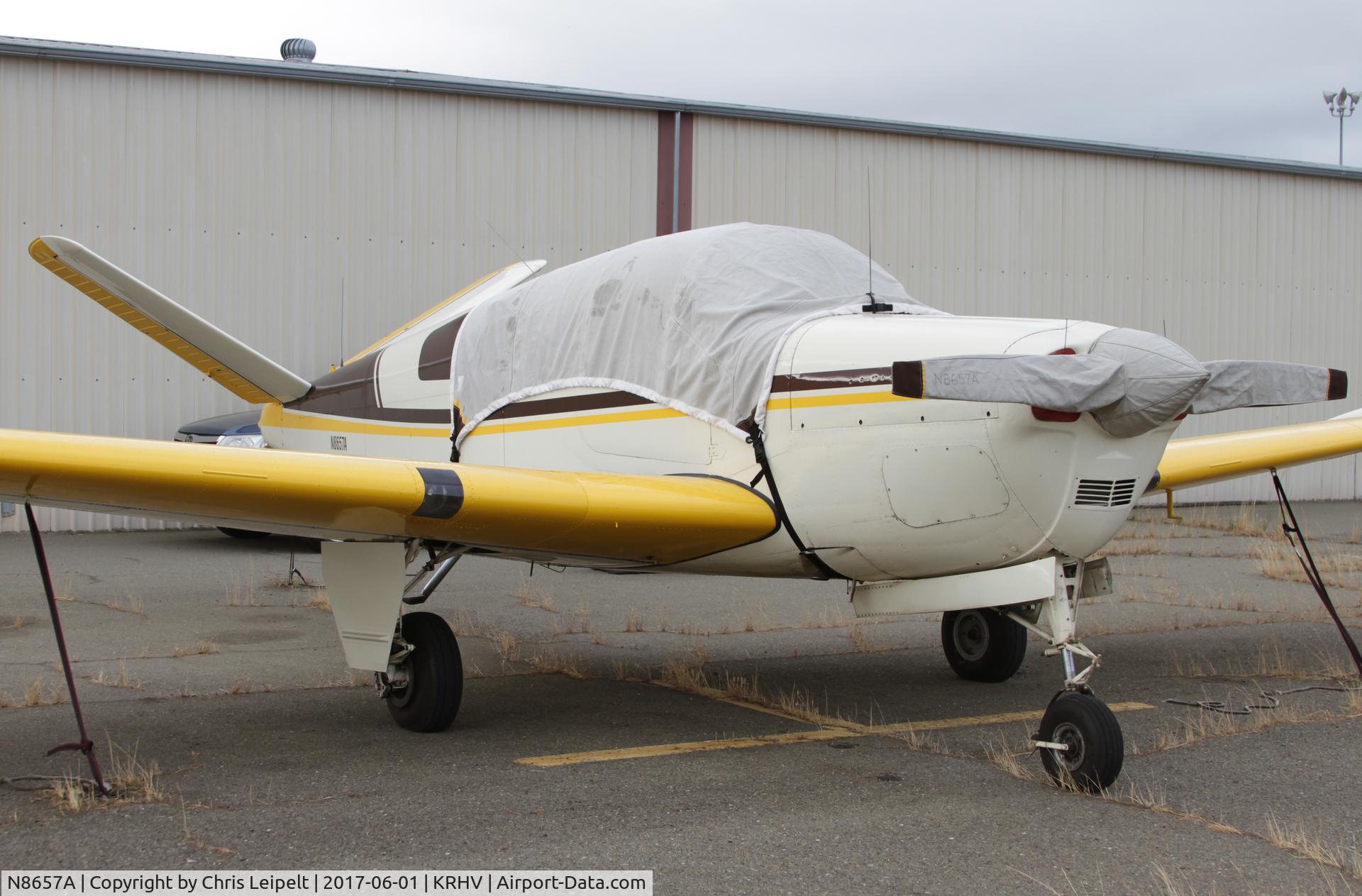 N8657A, 1949 Beech A35 Bonanza C/N D-2067, Locally-based 1949 Beechcraft A35 Bonanza parked outside at Reid Hillview Airport, San Jose, CA.