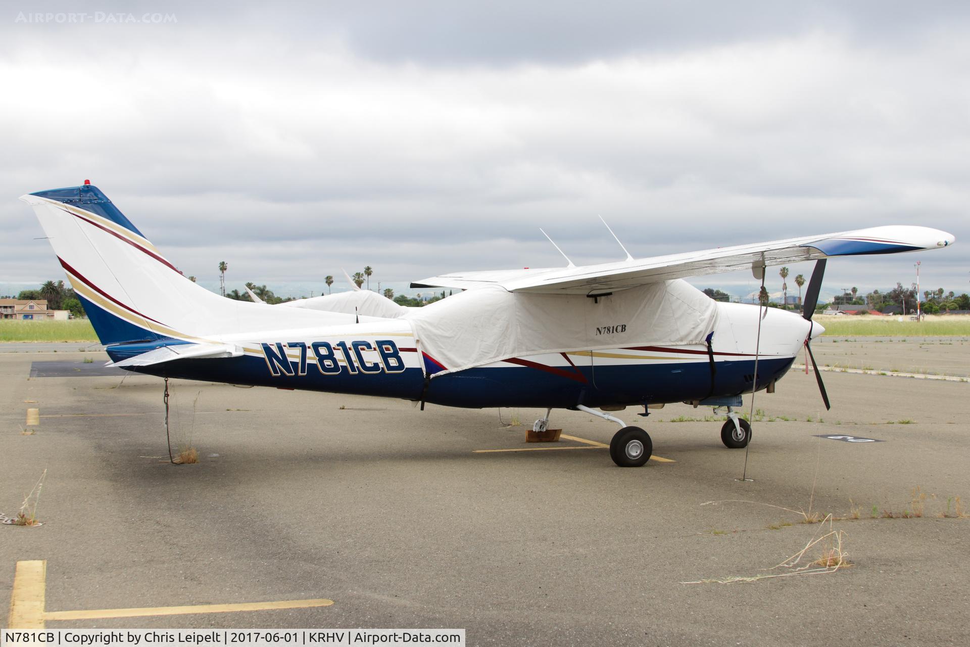 N781CB, 1977 Cessna T210M Turbo Centurion C/N 21062235, Locally based 1977 Cessna T210M parked outside its hangar at Reid Hillview Airport, San Jose, CA.