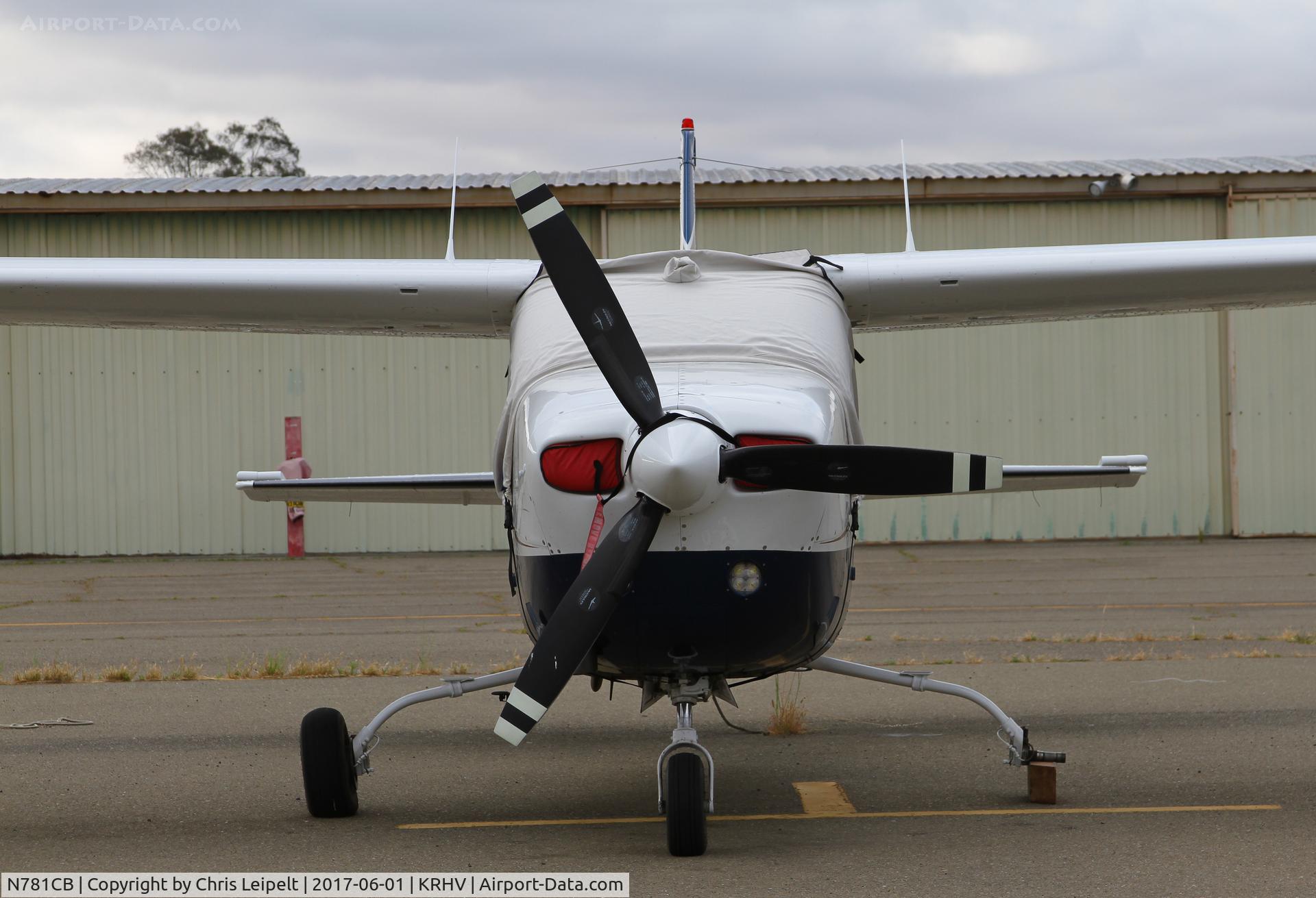 N781CB, 1977 Cessna T210M Turbo Centurion C/N 21062235, Locally based 1977 Cessna T210M parked on the ramp at Reid Hillview Airport, San Jose, CA.