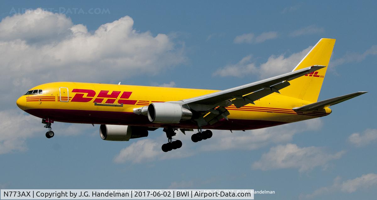 N773AX, 1983 Boeing 767-281 C/N 22788, Into BWI.