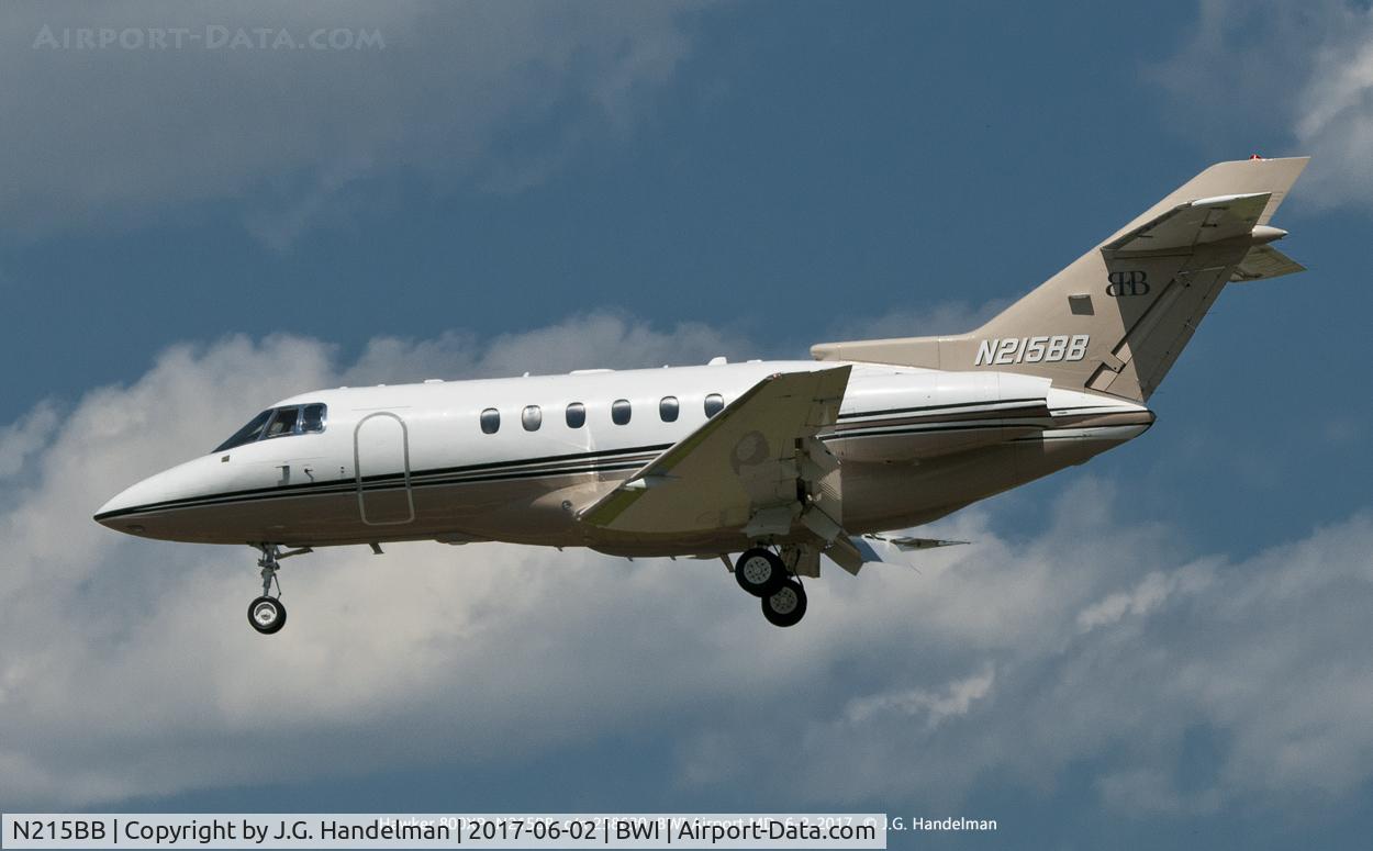 N215BB, 2003 Raytheon Hawker 800XP C/N 258630, Into BWI.