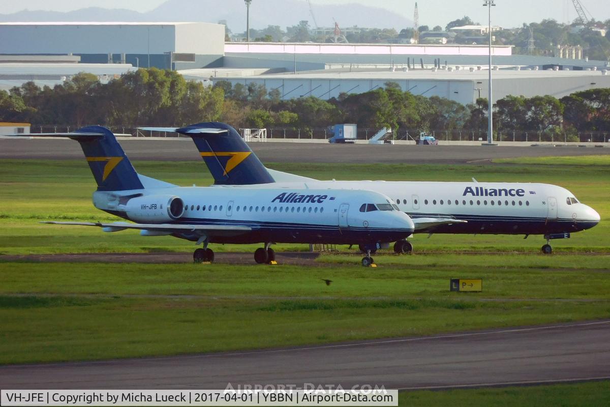 VH-JFE, 1995 Fokker 70 (F-28-0070) C/N 11545, Together with sistership VH-JFB