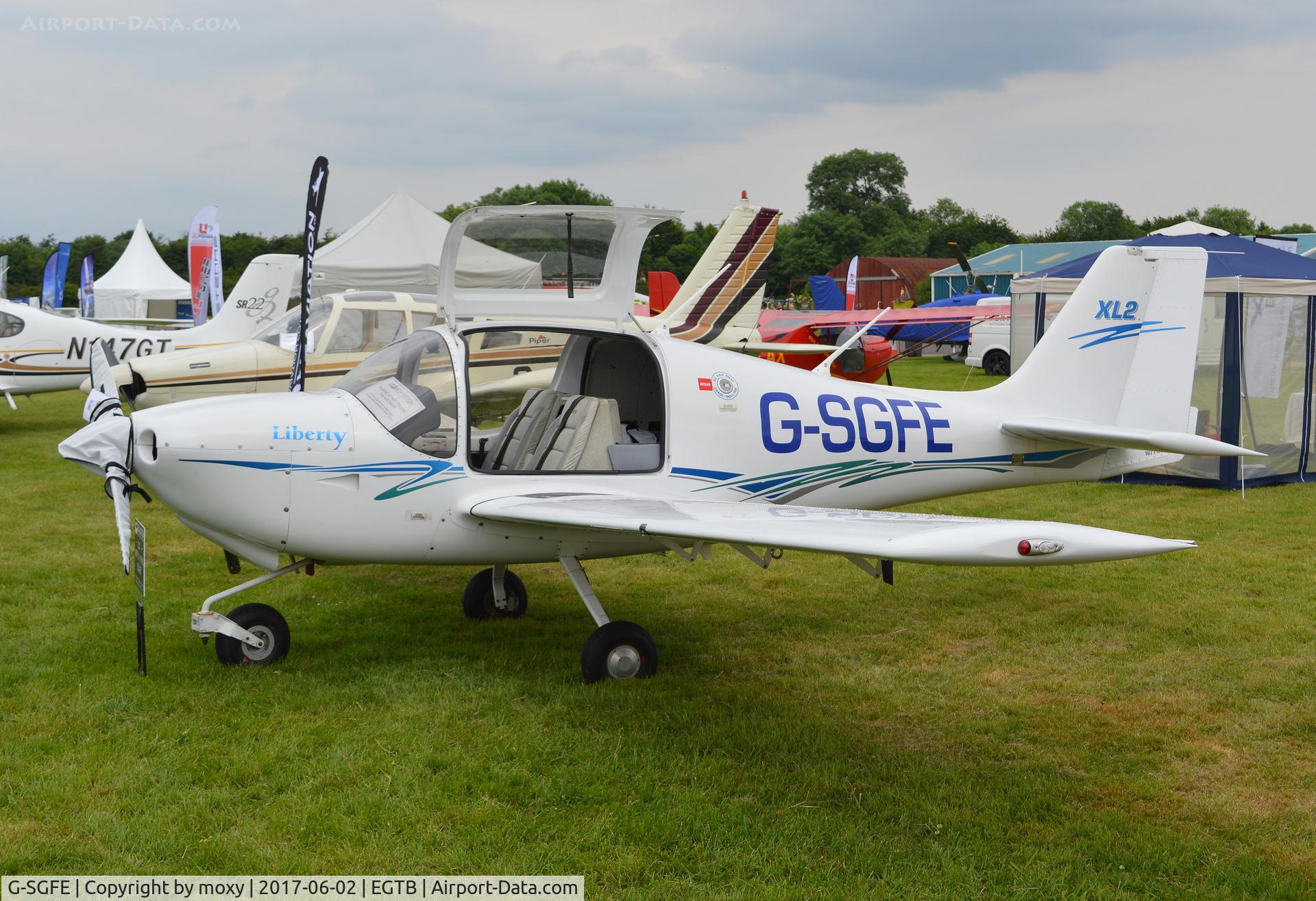 G-SGFE, 2006 Liberty XL-2 C/N 0050, Liberty Aerospace Inc Liberty XL-2 at AeroExpo 2017, Wycombe Air Park. Ex M-OLAR