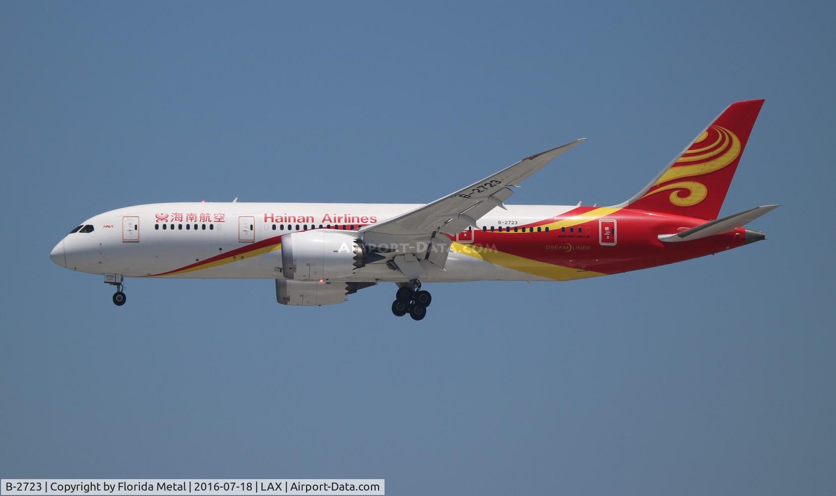 B-2723, 2013 Boeing 787-8 Dreamliner C/N 34944, Hainan Airlines