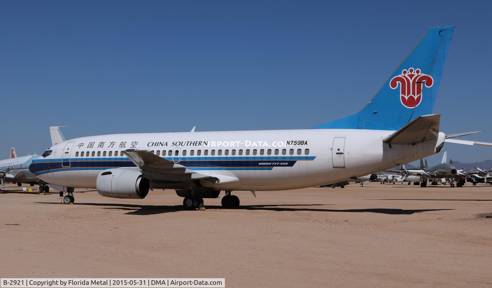 B-2921, 1993 Boeing 737-3Q8 C/N 27286, China Southern