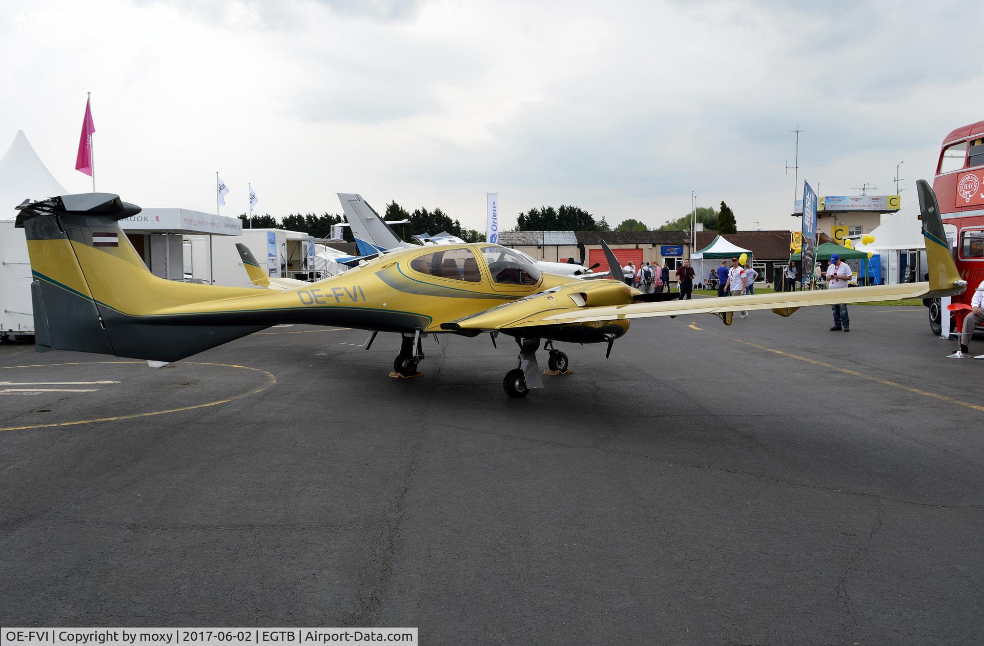 OE-FVI, Diamond DA-42NG Twin Star C/N 42.N103, Diamond DA-42NG Twinstar at AeroExpo 2017, Wycombe Air Park.