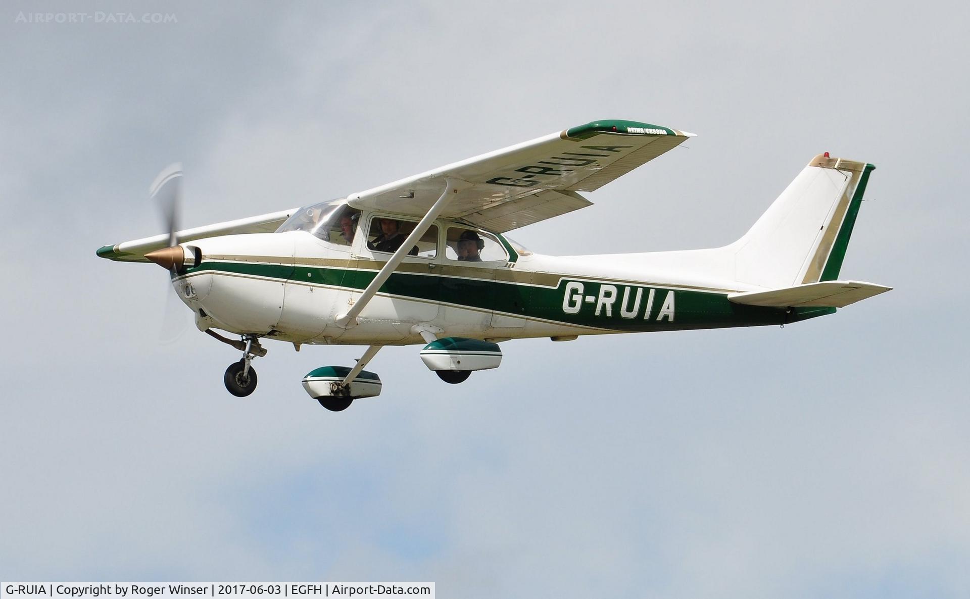 G-RUIA, 1979 Reims F172N Skyhawk C/N 1856, Resident Skyhawk operated by Cambrian Flying Club departing Runway 22.