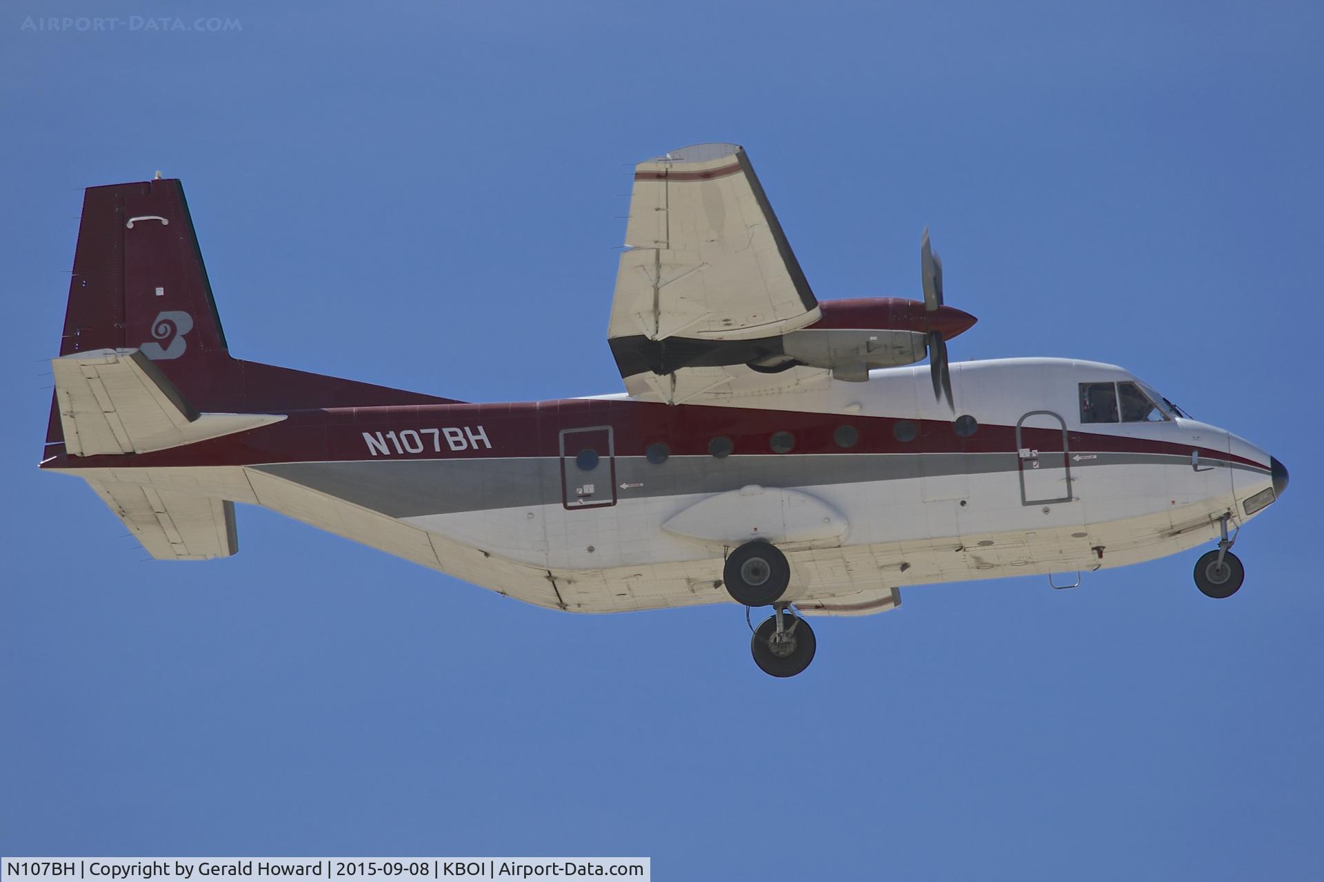 N107BH, 1979 CASA C-212-CC C/N 165, Departing RWY 28R.
