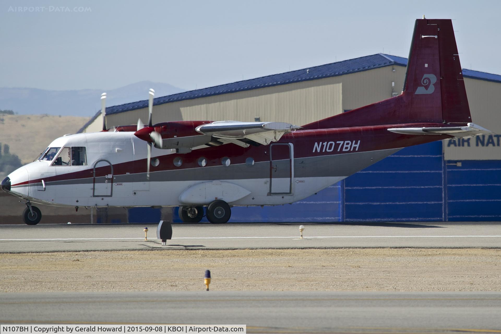 N107BH, 1979 CASA C-212-CC C/N 165, Landing roll out on RWY 10L.
