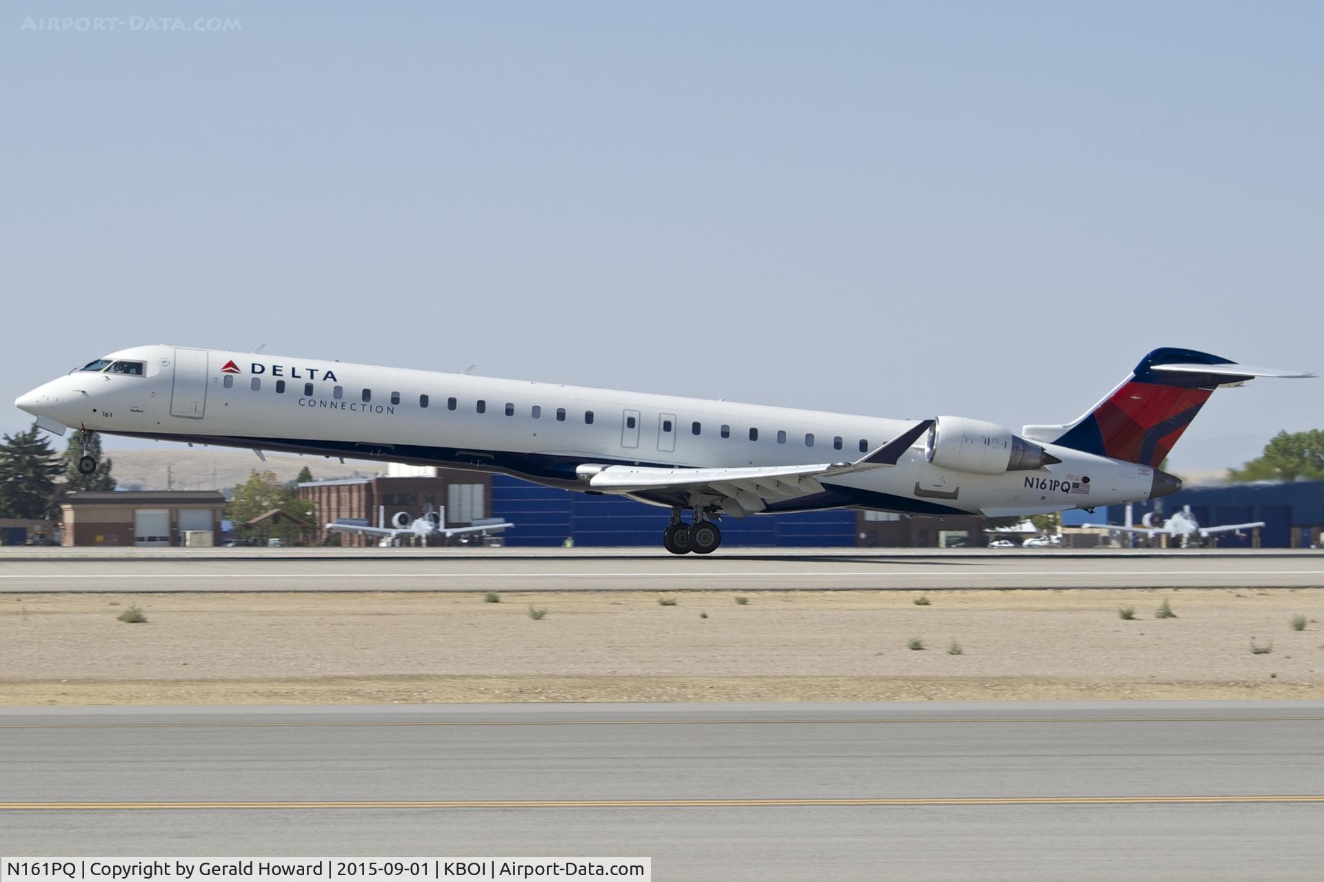 N161PQ, 2008 Bombardier CRJ-900ER (CL-600-2D24) C/N 15161, Landing RWY 10L.
