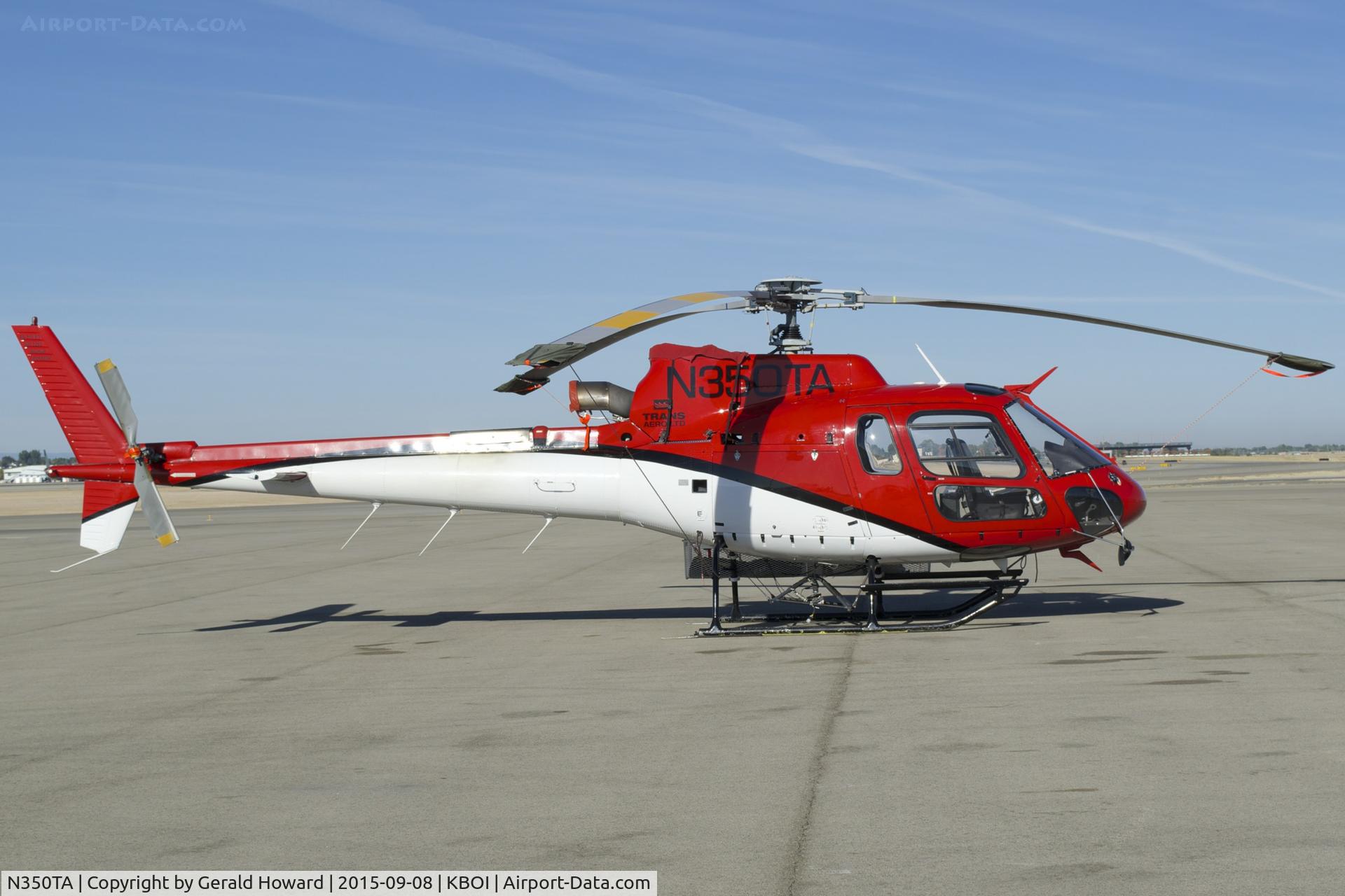 N350TA, Eurocopter AS-350B-3 Ecureuil Ecureuil C/N 3283, parked on north GA ramp.