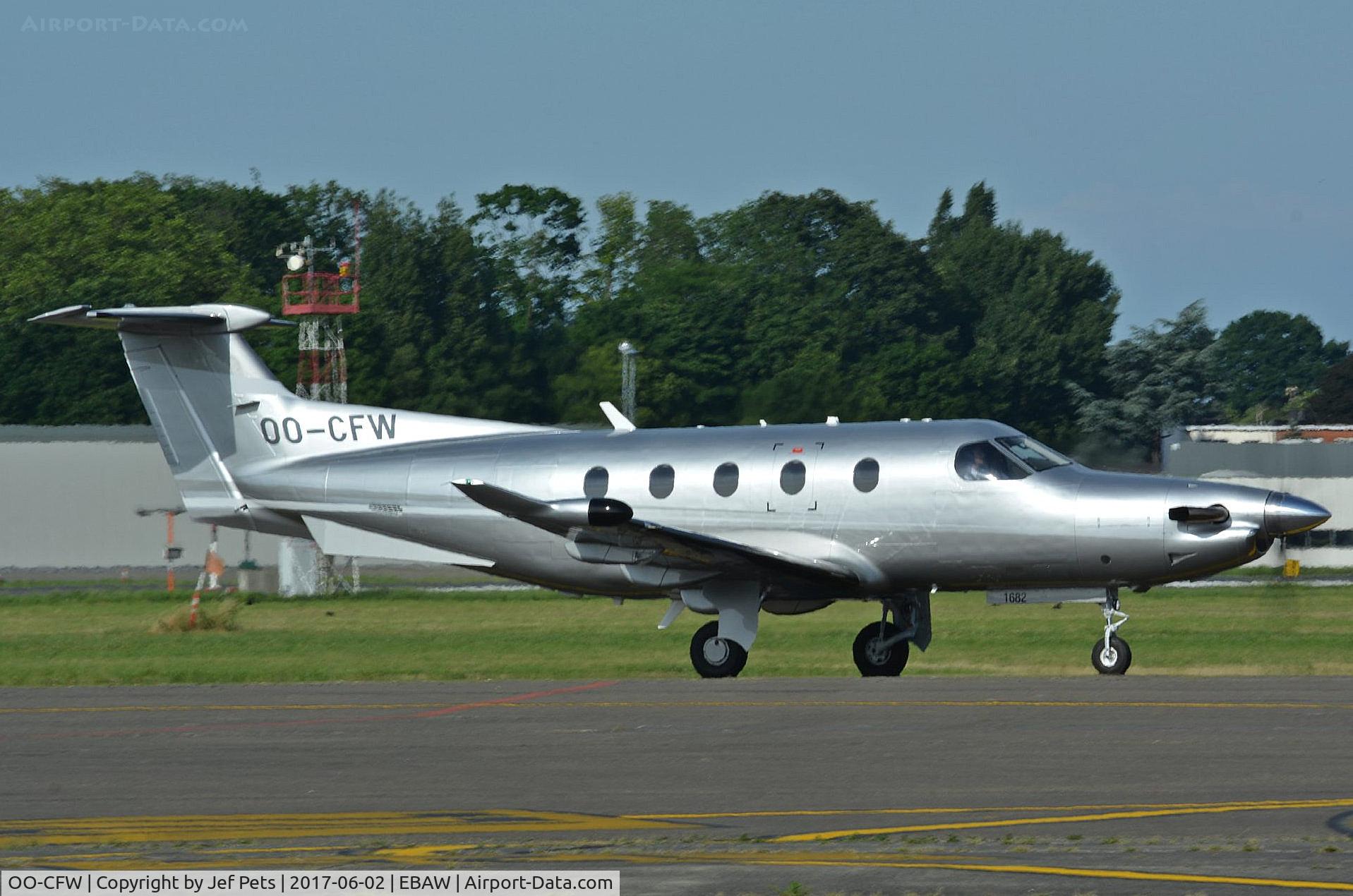 OO-CFW, 2017 Pilatus PC-12/47E C/N 1682, At Antwerp Airport.