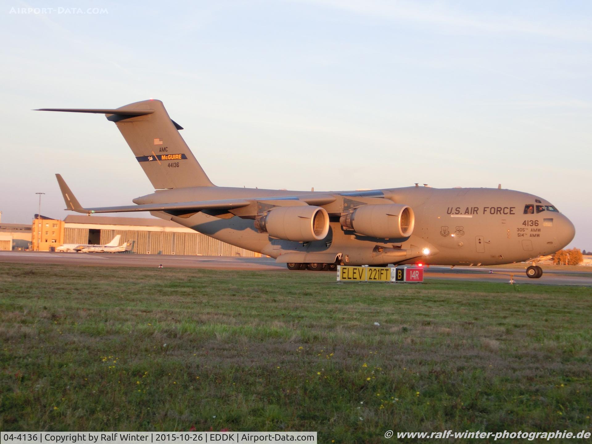 04-4136, 2004 Boeing C-17A Globemaster III C/N P-136, Boeing C-17A Globemaster III - MC RCH US Air Force USAF - P-136 - 044136 - 26.10.2015 - CGN